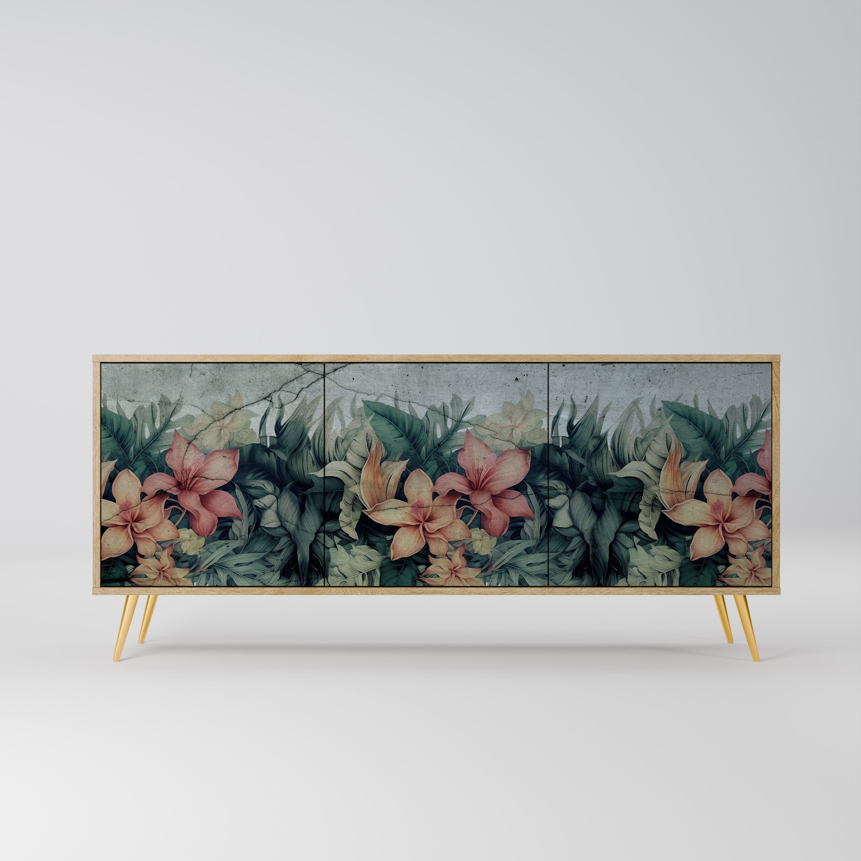 HEAVENLY BLOOM 3-türiges Sideboard in Eichenoptik