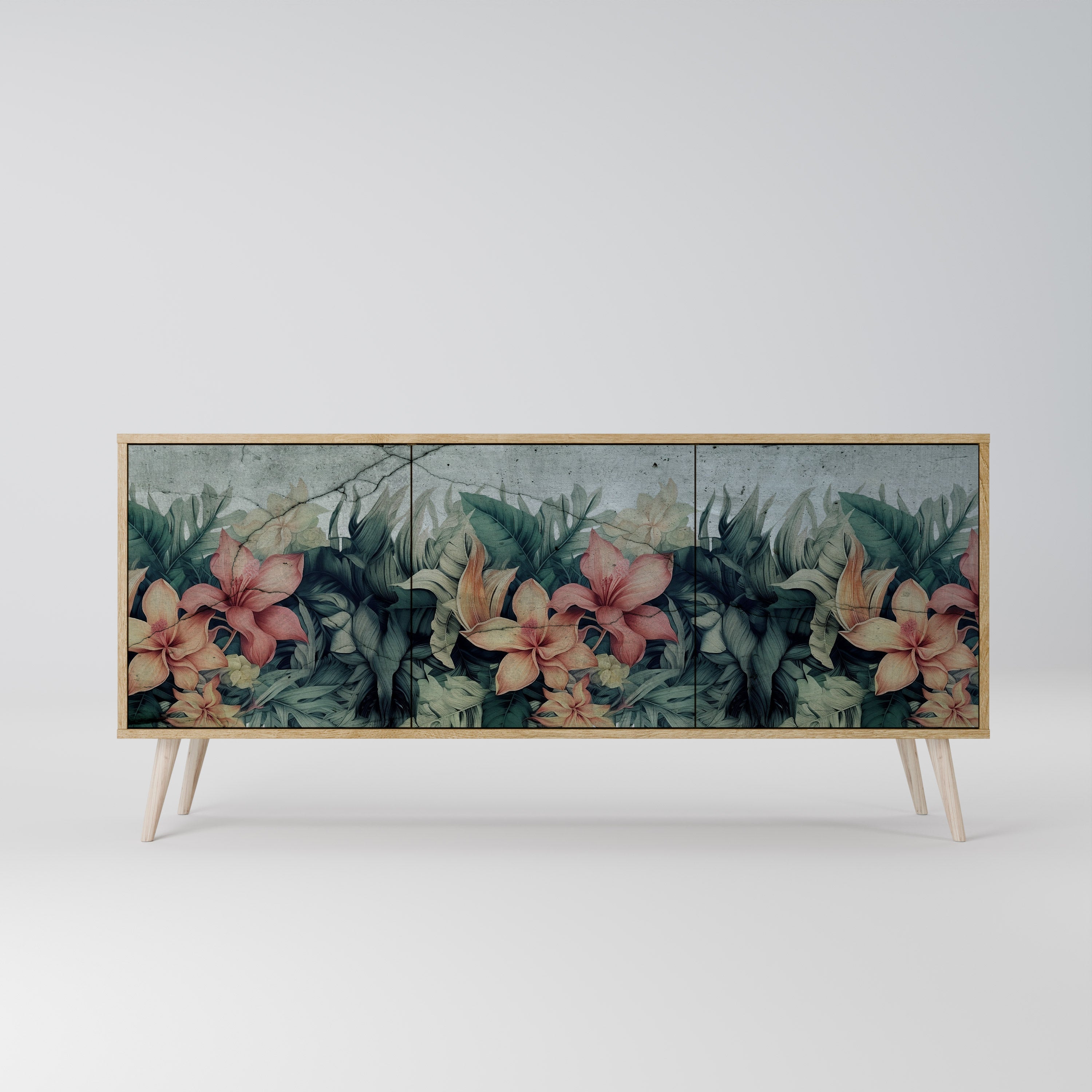HEAVENLY BLOOM 3-türiges Sideboard in Eichenoptik