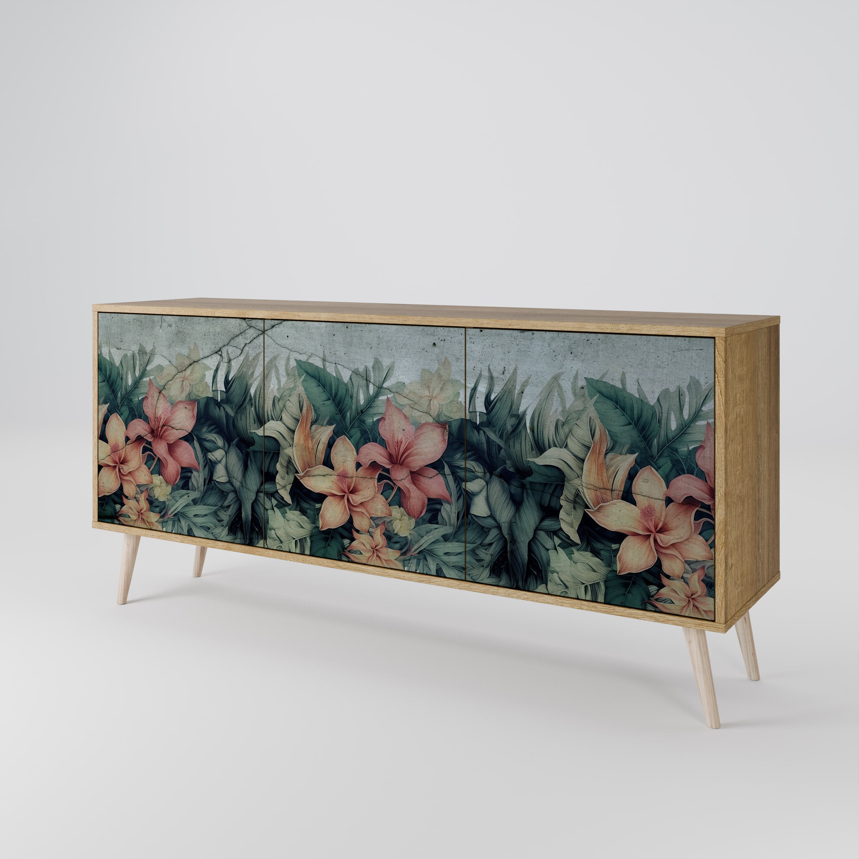 HEAVENLY BLOOM 3-türiges Sideboard in Eichenoptik