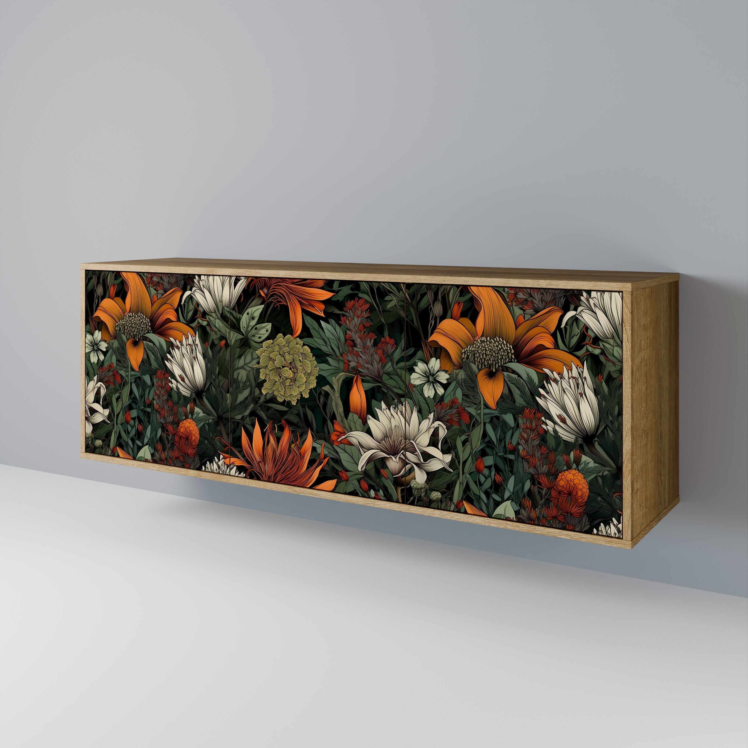 MIDNIGHT SPROUT 3-türiges Sideboard in Eichenoptik