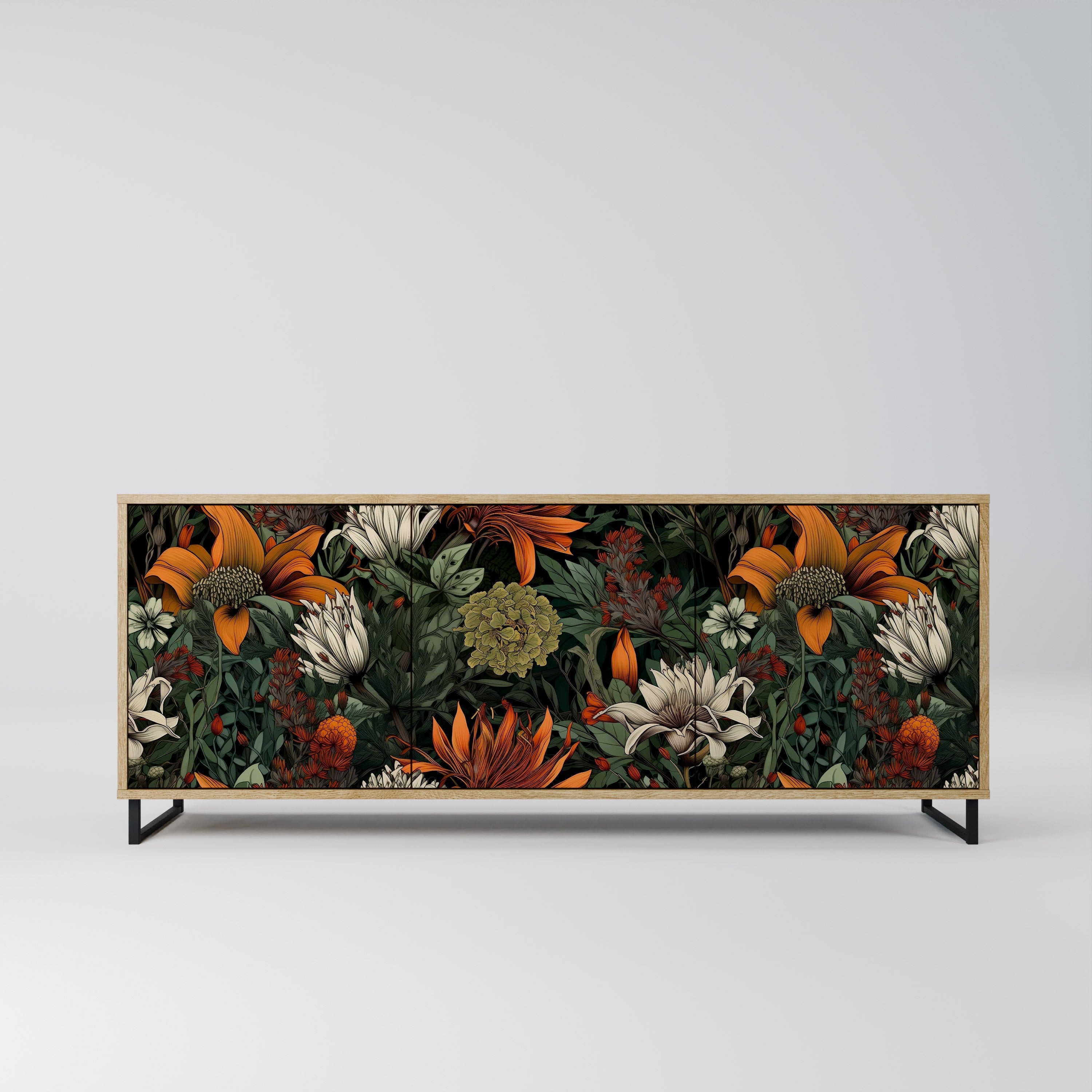 MIDNIGHT SPROUT 3-türiges Sideboard in Eichenoptik
