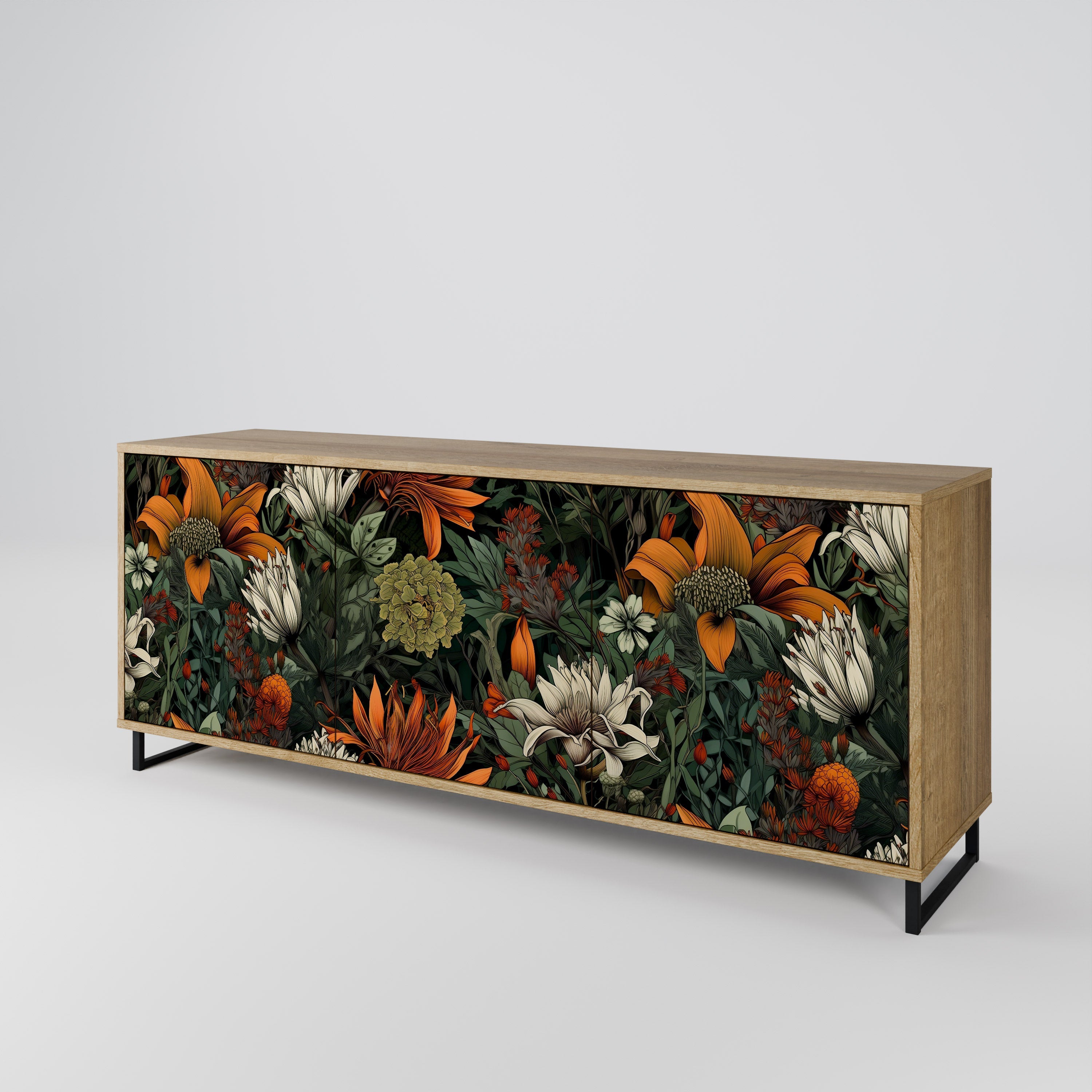 MIDNIGHT SPROUT 3-türiges Sideboard in Eichenoptik