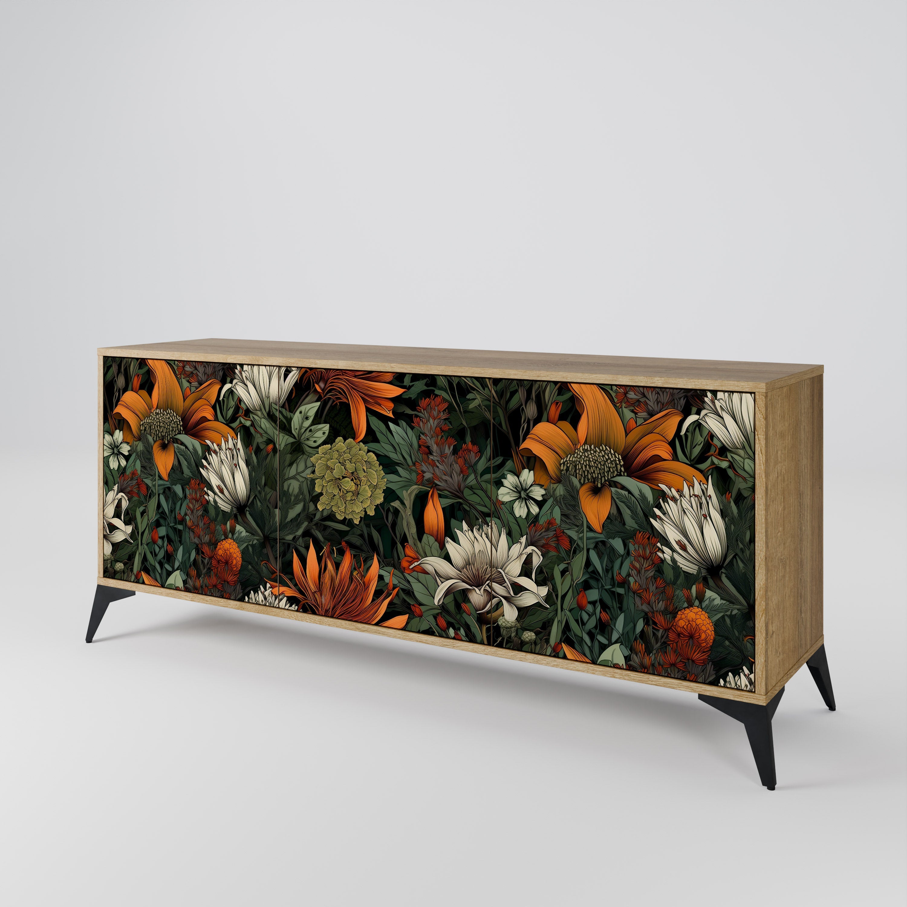 MIDNIGHT SPROUT 3-türiges Sideboard in Eichenoptik