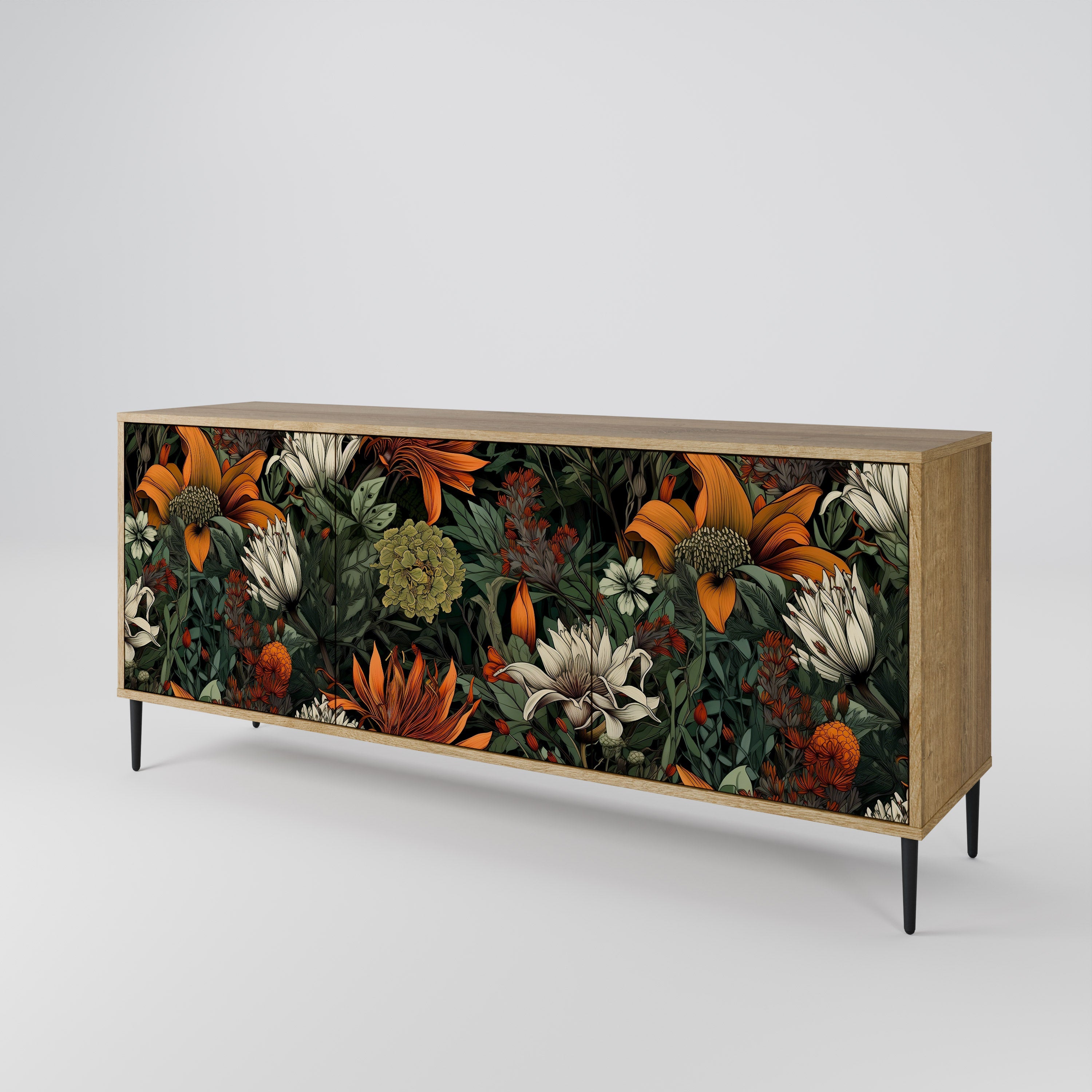 MIDNIGHT SPROUT 3-türiges Sideboard in Eichenoptik