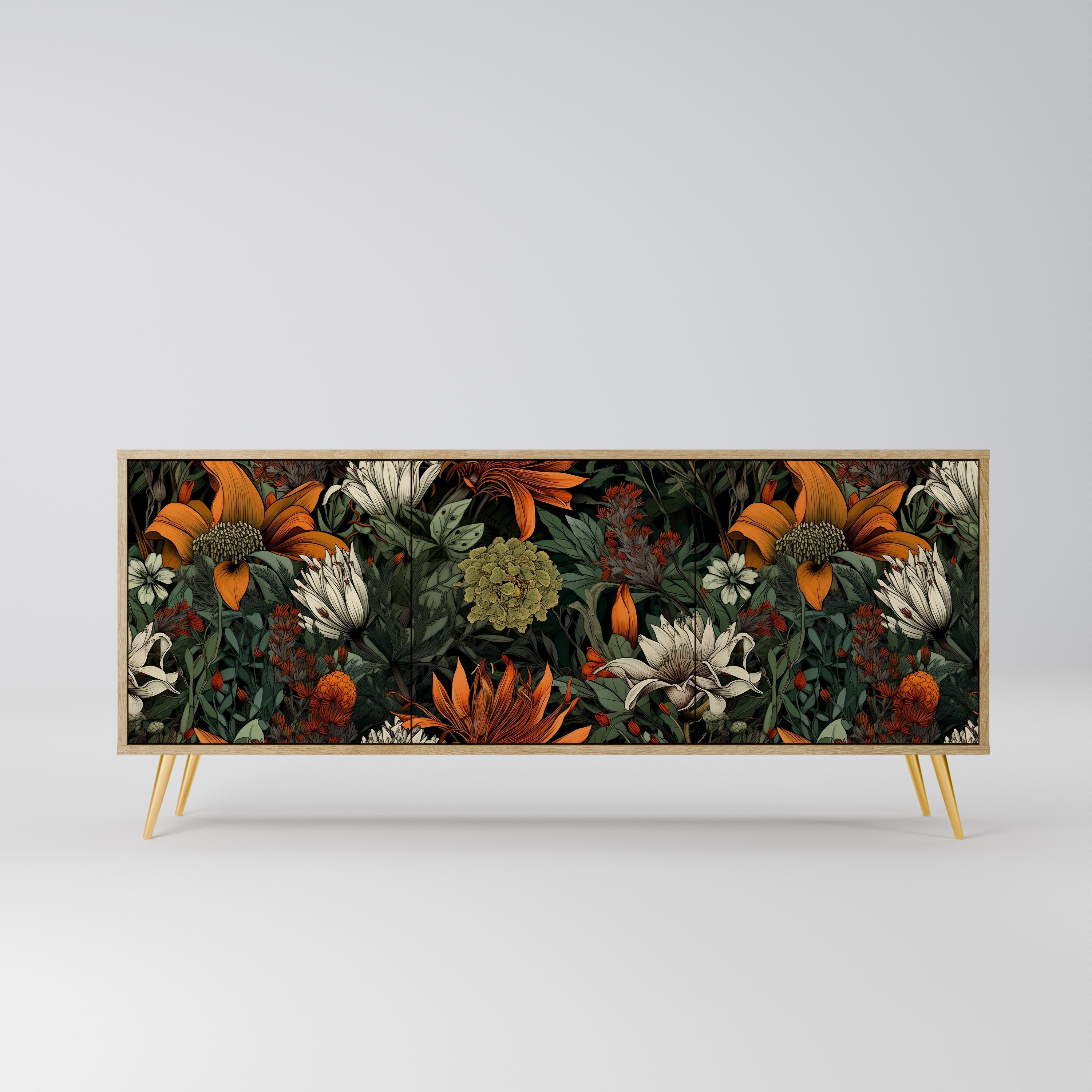 MIDNIGHT SPROUT 3-türiges Sideboard in Eichenoptik
