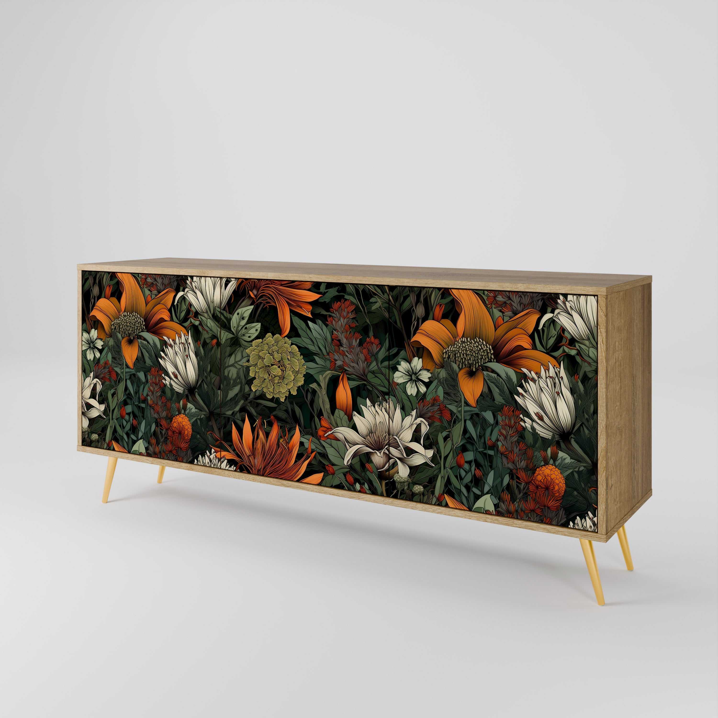 MIDNIGHT SPROUT 3-türiges Sideboard in Eichenoptik