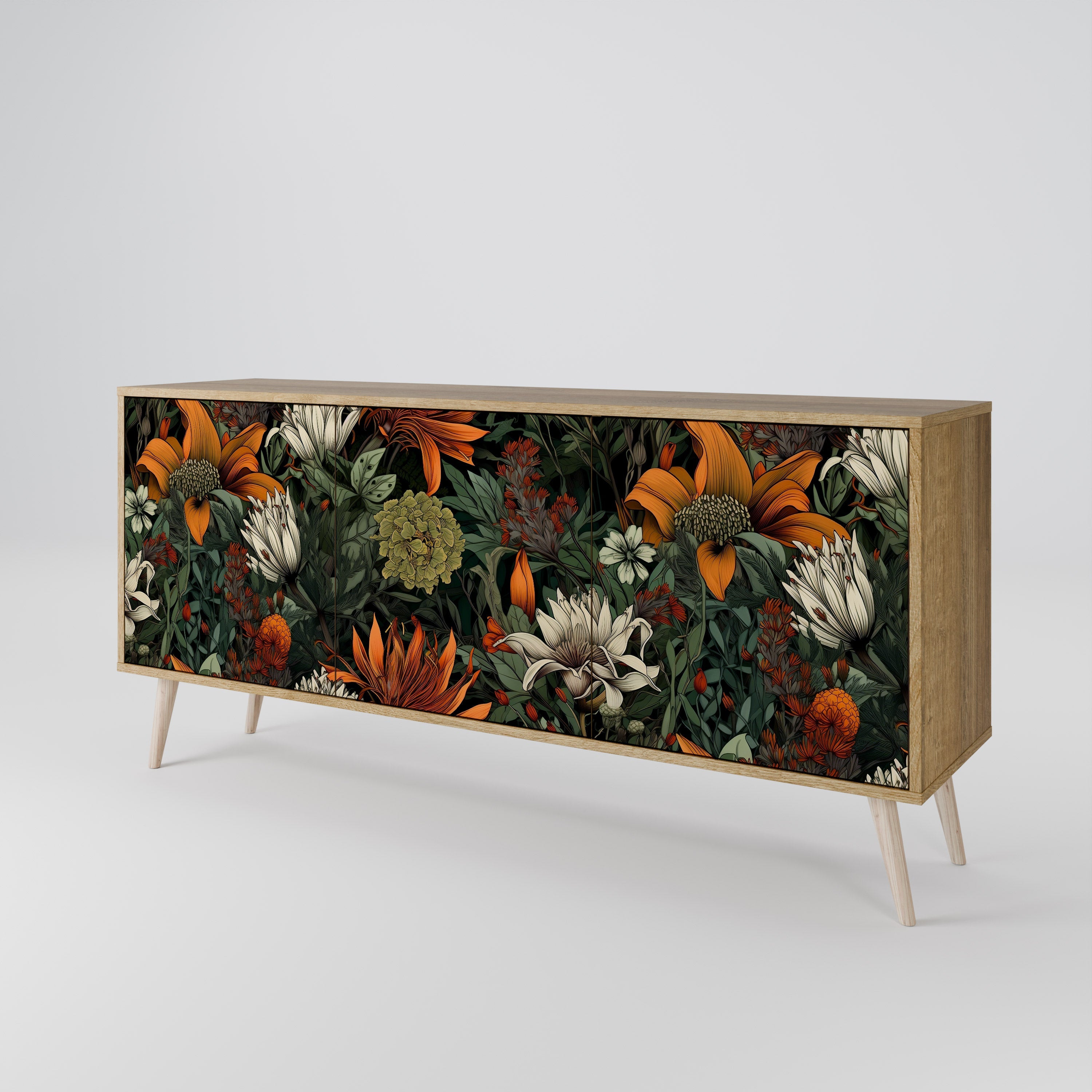 MIDNIGHT SPROUT 3-türiges Sideboard in Eichenoptik
