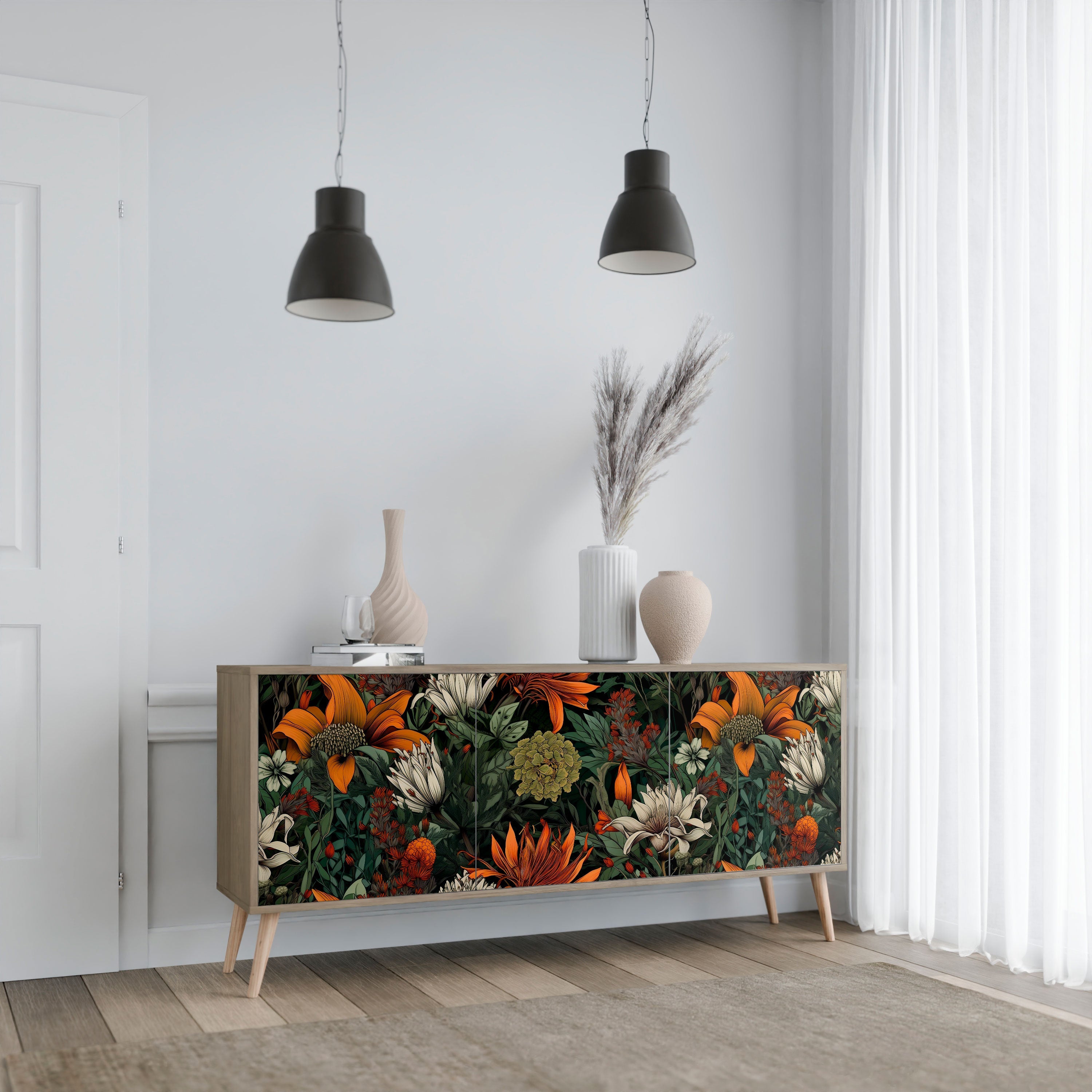 MIDNIGHT SPROUT 3-türiges Sideboard in Eichenoptik