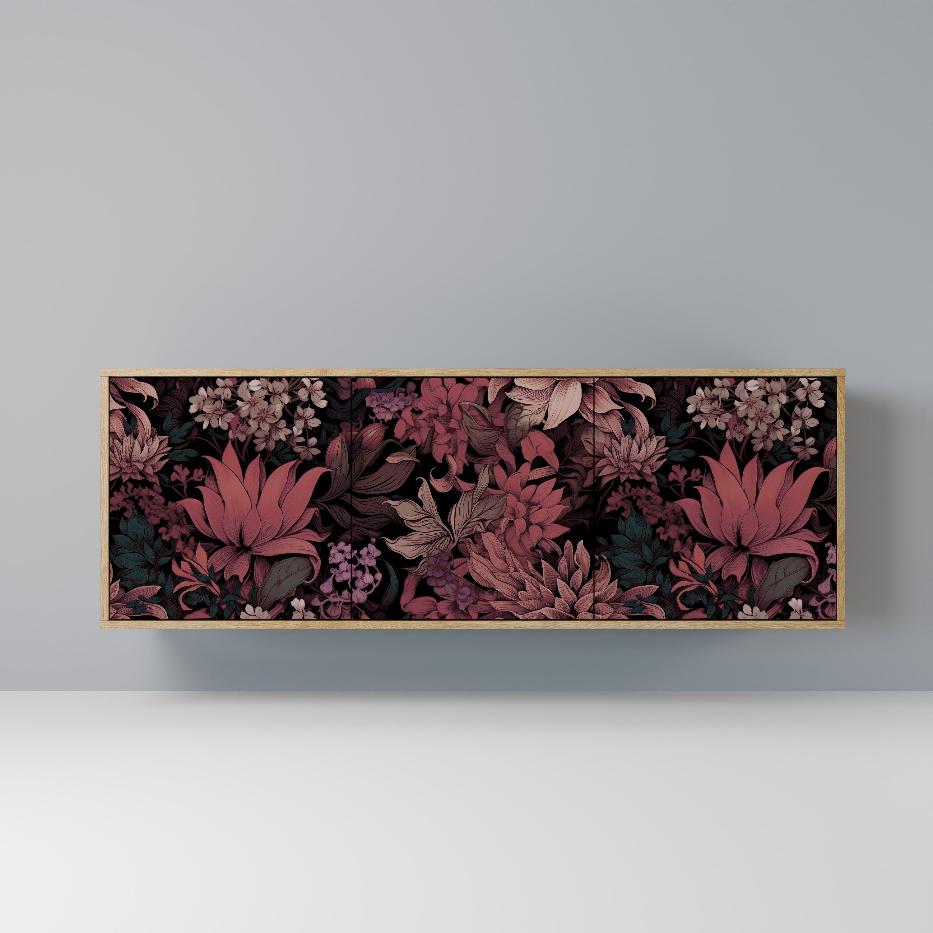 FLORAL WHISPER 3-türiges Sideboard in Eichenoptik
