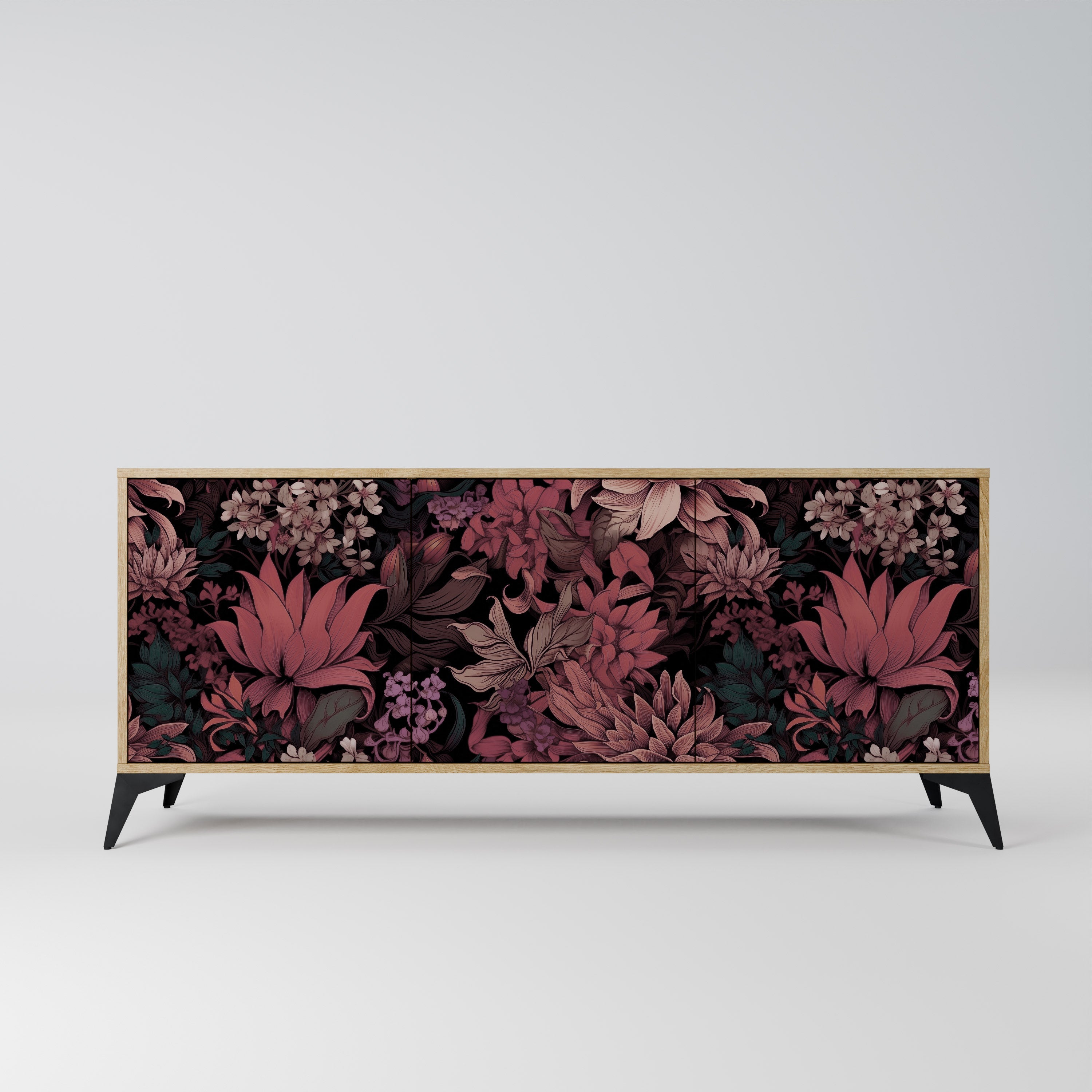 FLORAL WHISPER 3-türiges Sideboard in Eichenoptik
