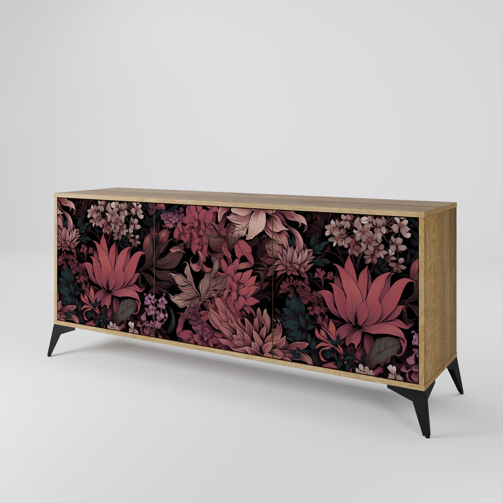 FLORAL WHISPER 3-türiges Sideboard in Eichenoptik