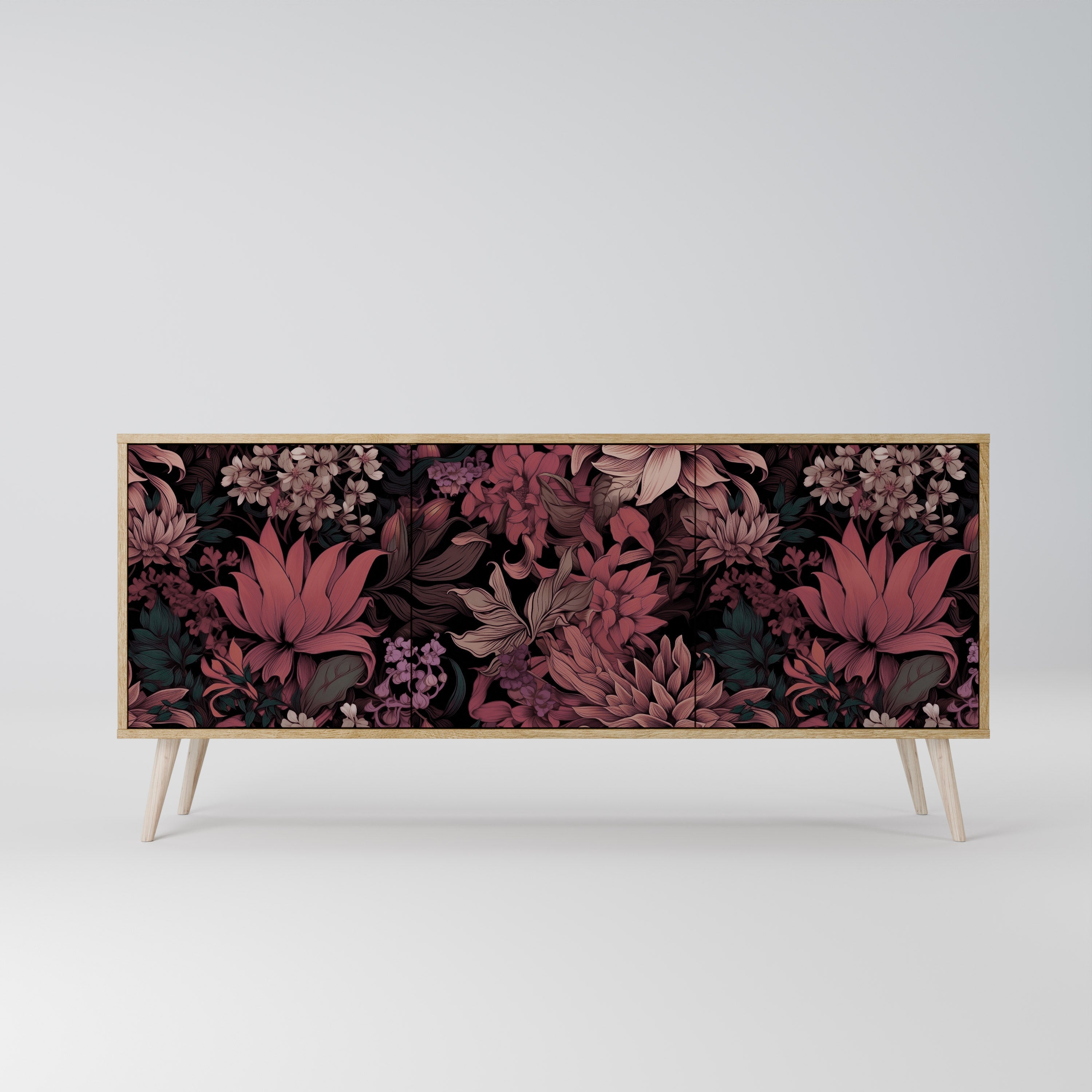 FLORAL WHISPER 3-türiges Sideboard in Eichenoptik