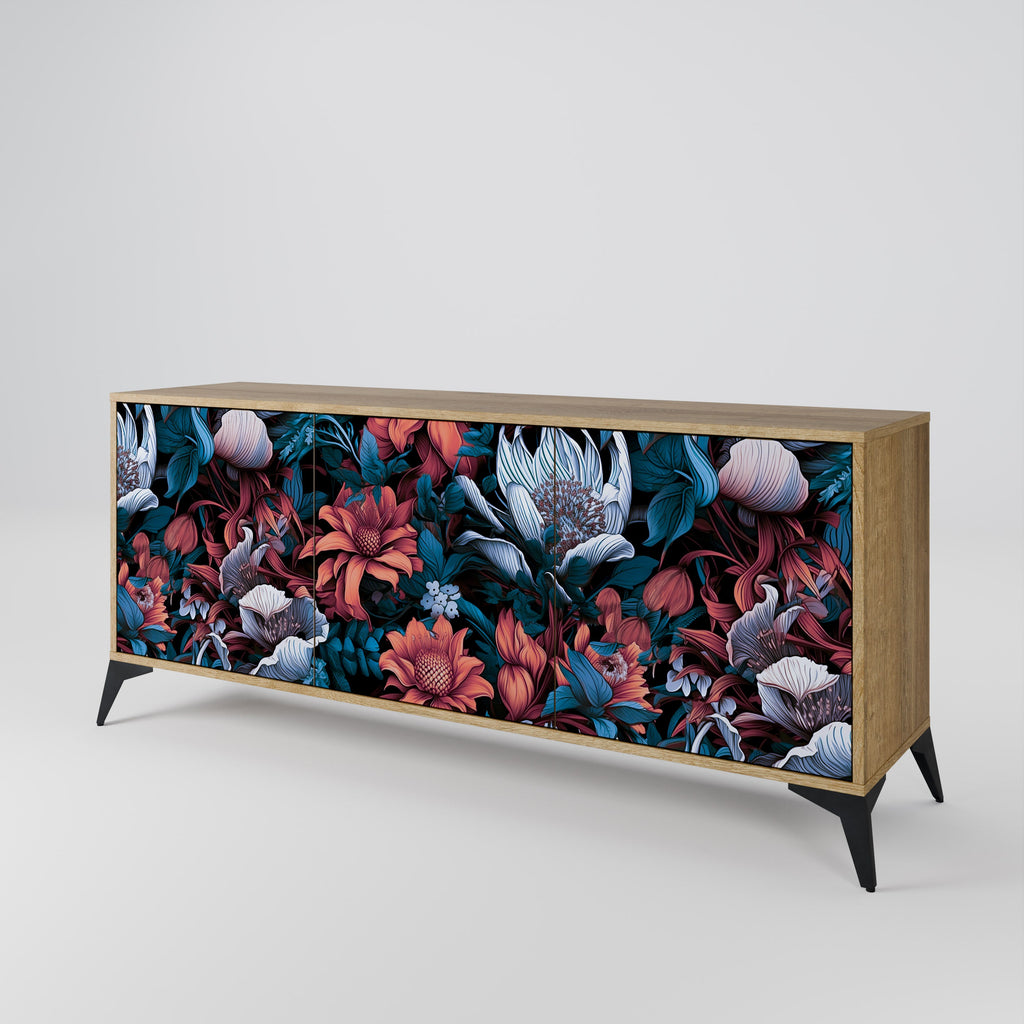 Ethereal Blossoms 3-türiges Sideboard in Eichenoptik