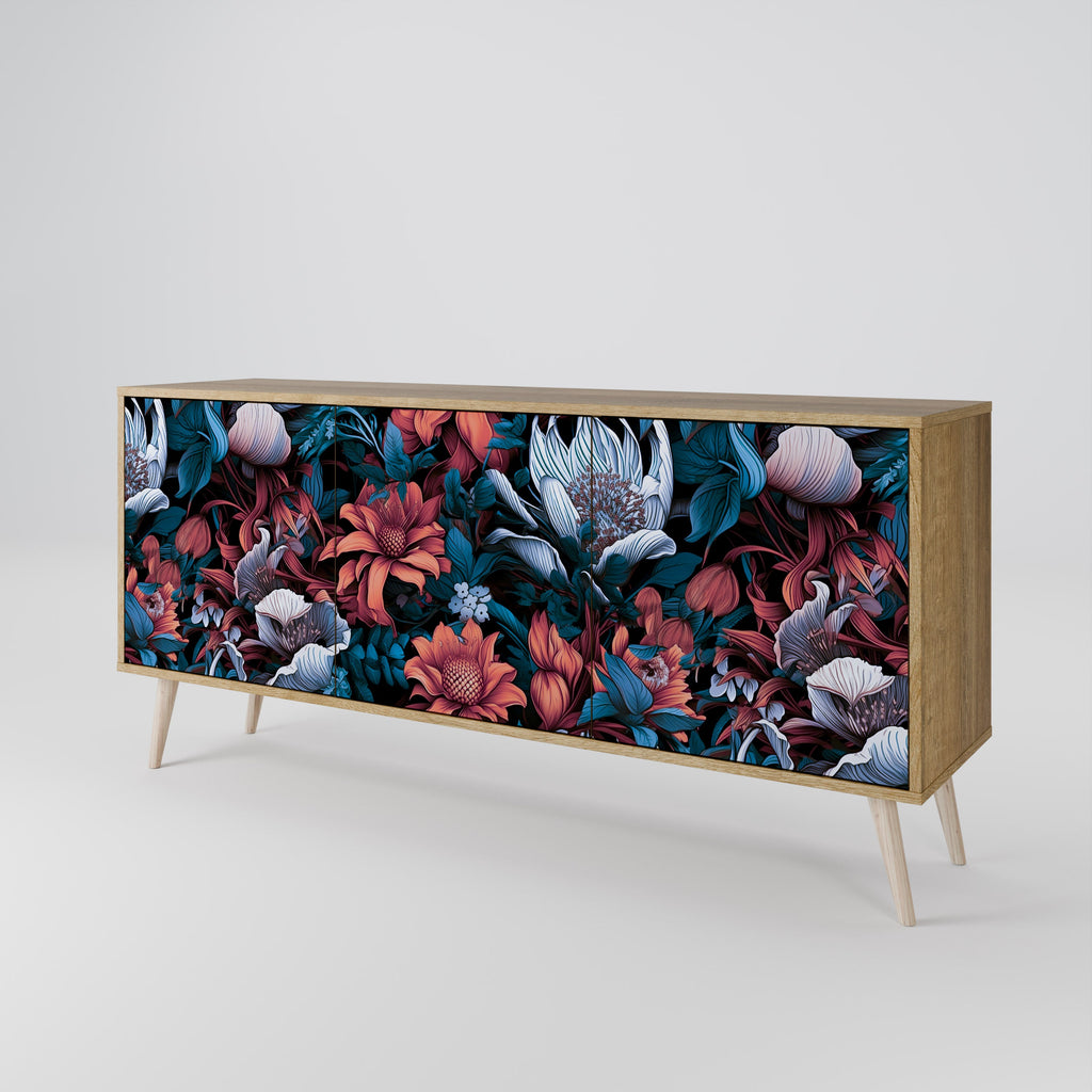 Ethereal Blossoms 3-türiges Sideboard in Eichenoptik