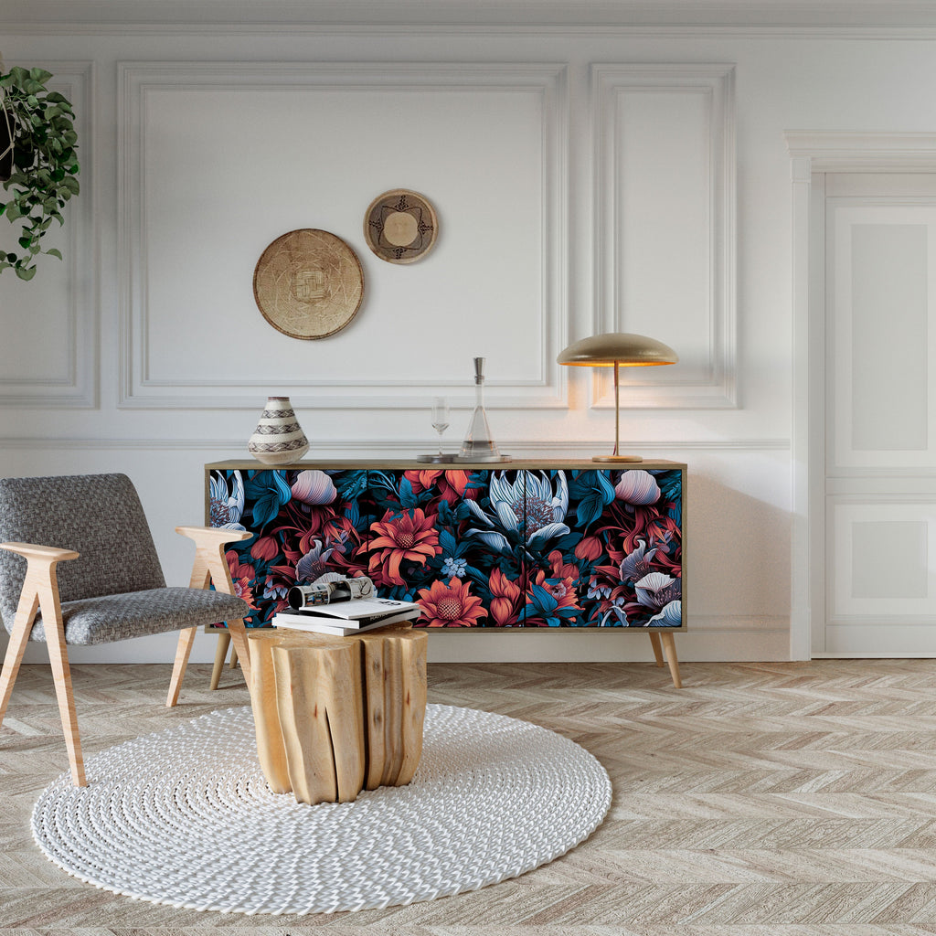 Ethereal Blossoms 3-türiges Sideboard in Eichenoptik