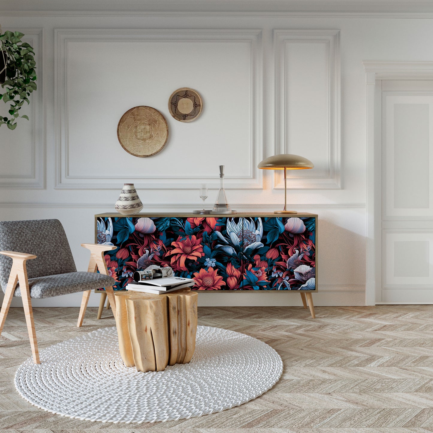 ETHEREAL BLOSSOMS 3-türiges Sideboard