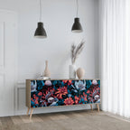 ETHEREAL BLOSSOMS 3-Door Sideboard in Oak Effect