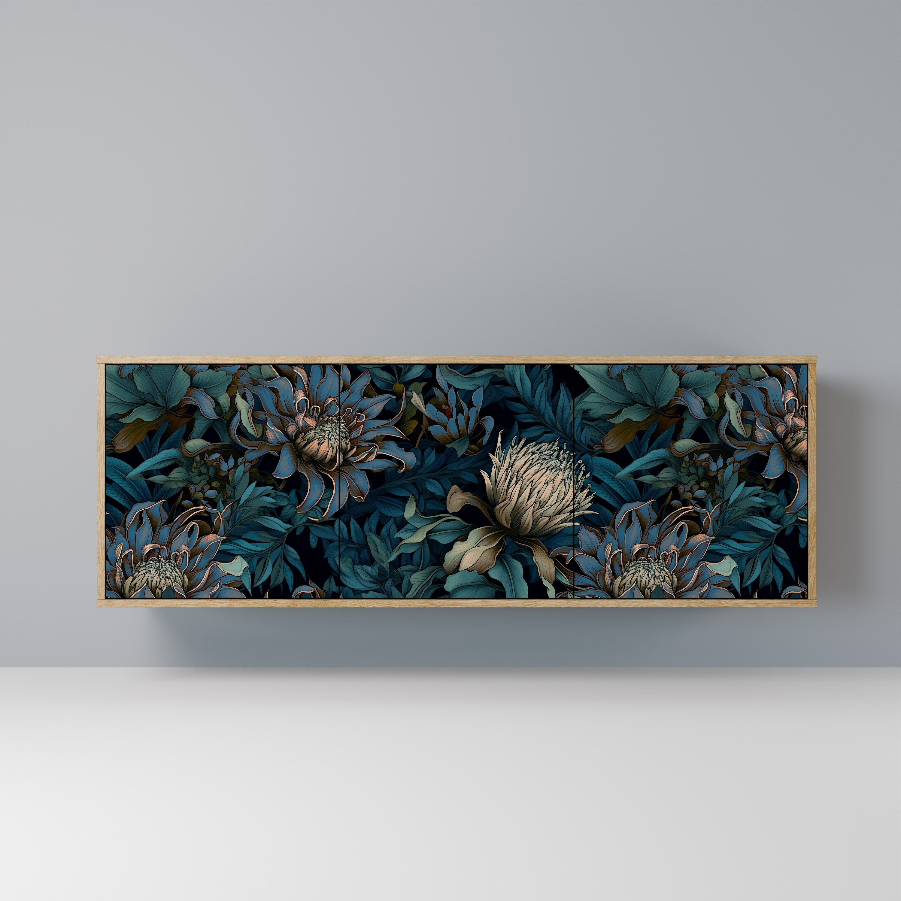 TWILIGHT BLOOM 3-türiges Sideboard in Eichenoptik