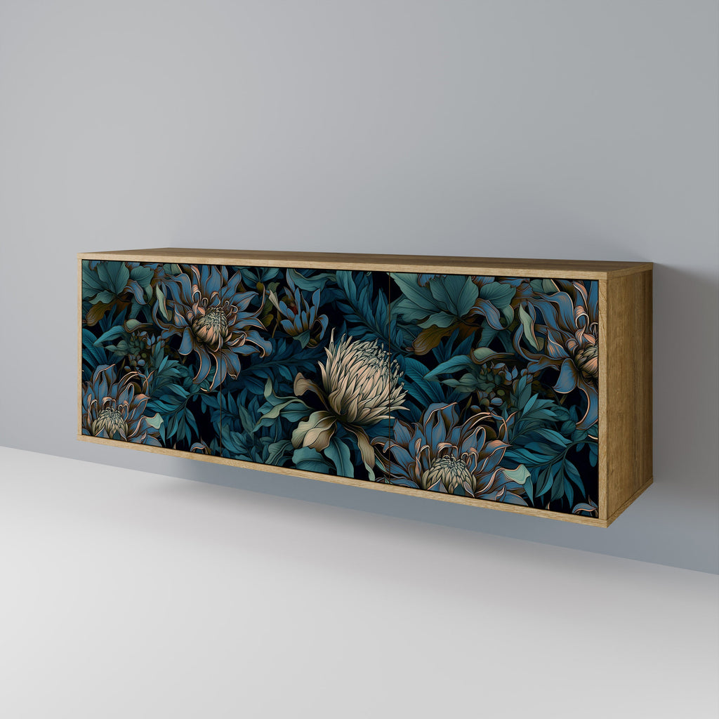 TWILIGHT BLOOM 3-türiges Sideboard in Eichenoptik