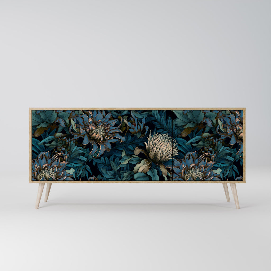 TWILIGHT BLOOM 3-türiges Sideboard in Eichenoptik