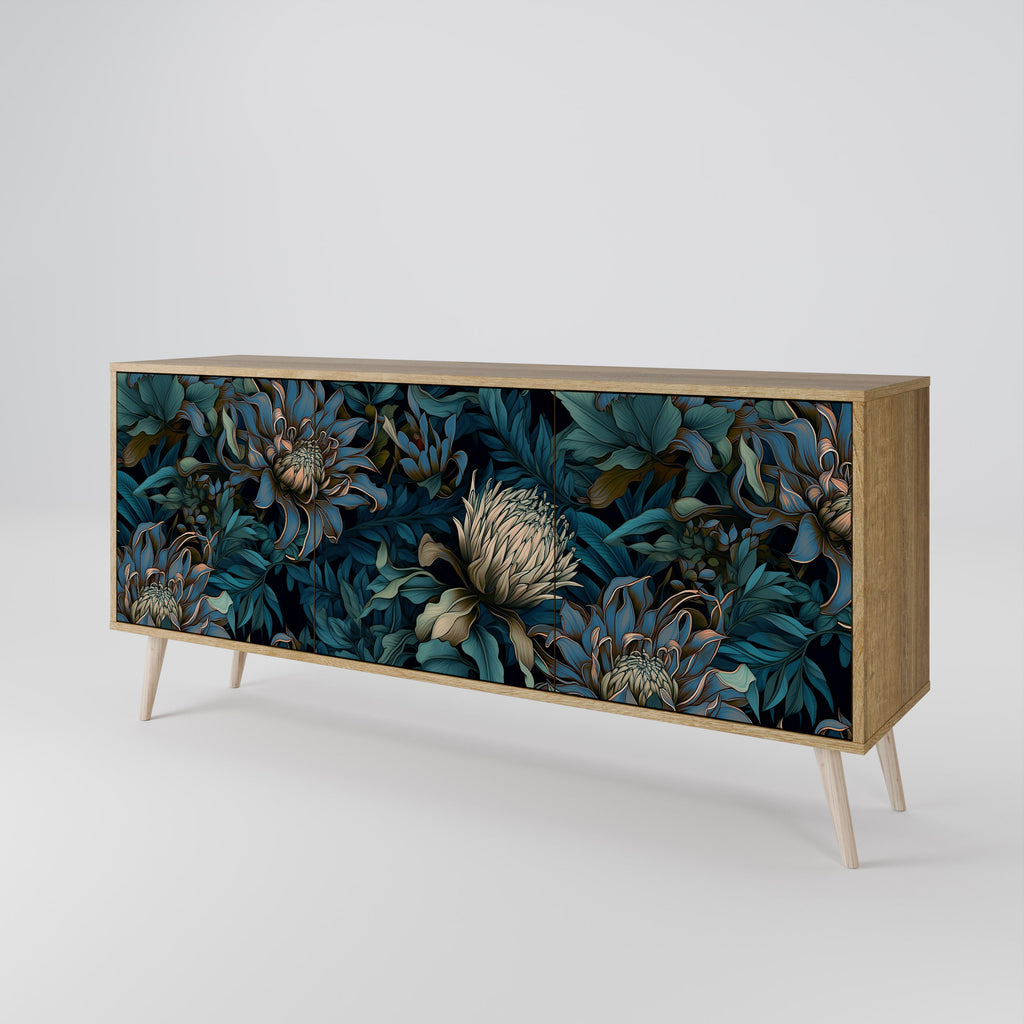 TWILIGHT BLOOM 3-türiges Sideboard in Eichenoptik