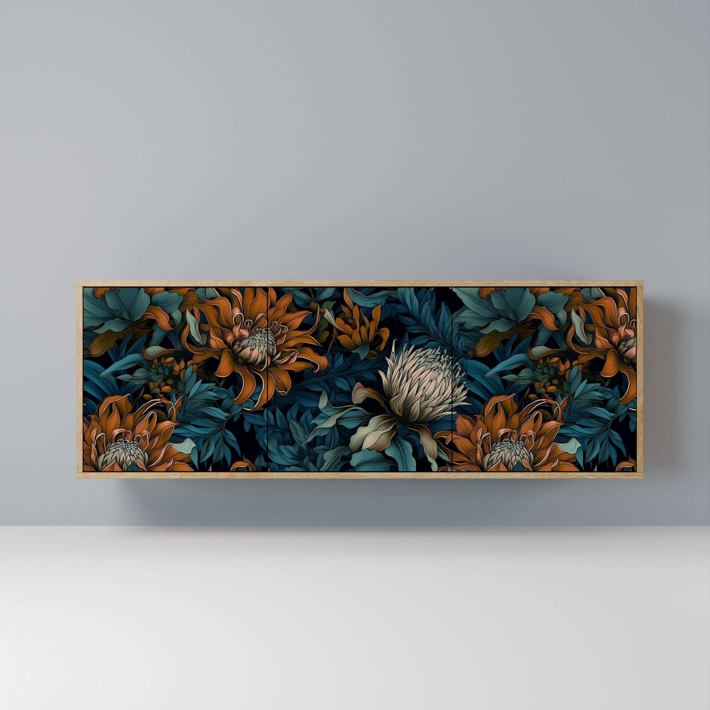 MORNING BLOOM 3-türiges Sideboard in Eichenoptik