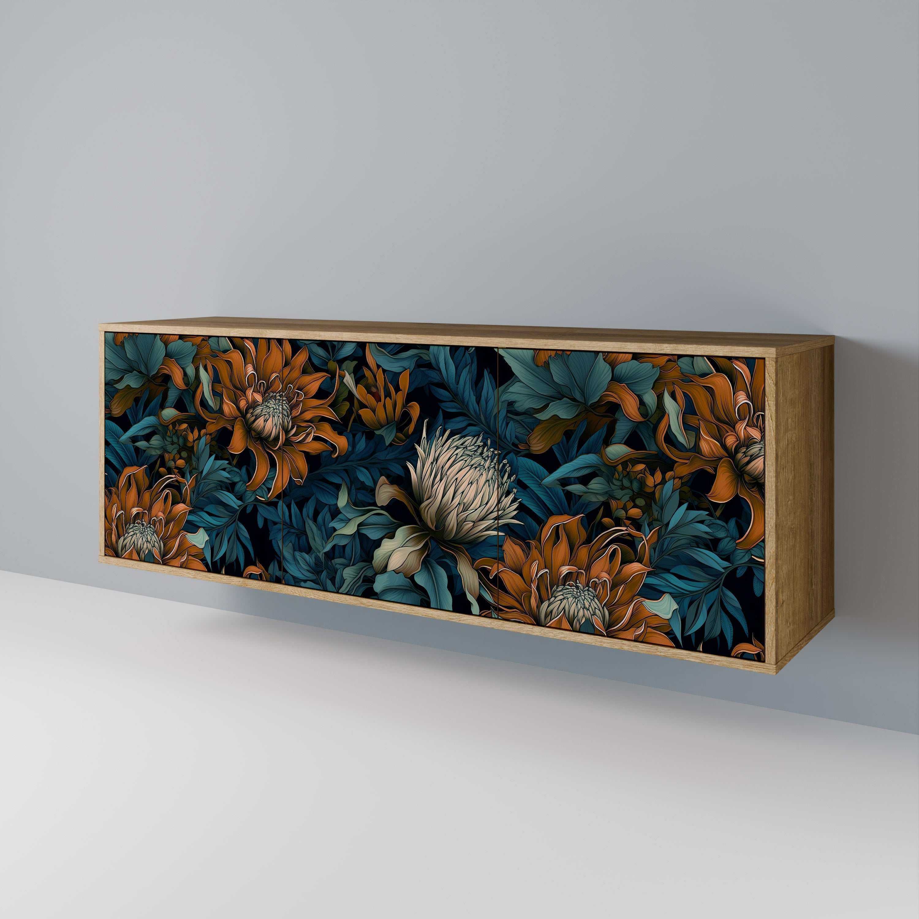 MORNING BLOOM 3-türiges Sideboard in Eichenoptik