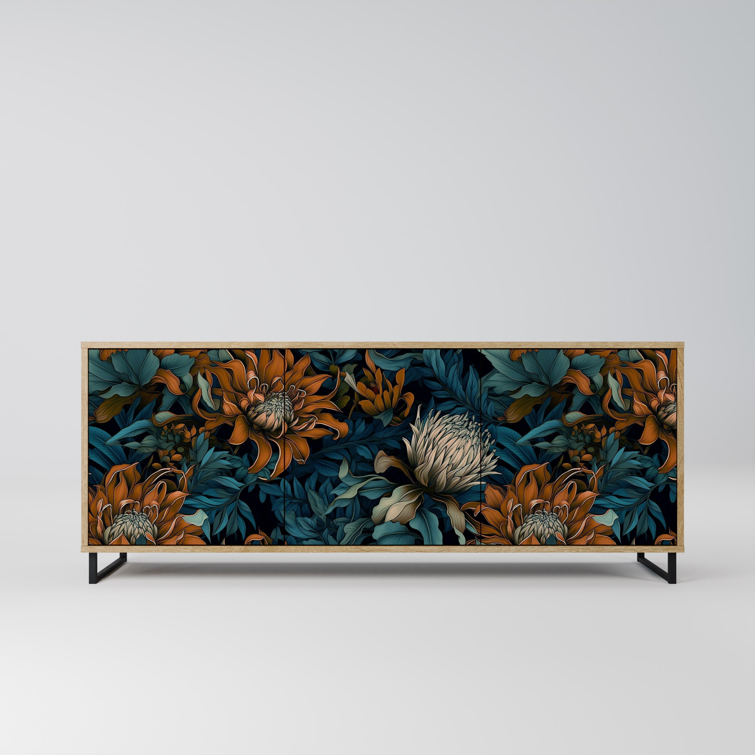 MORNING BLOOM 3-türiges Sideboard in Eichenoptik