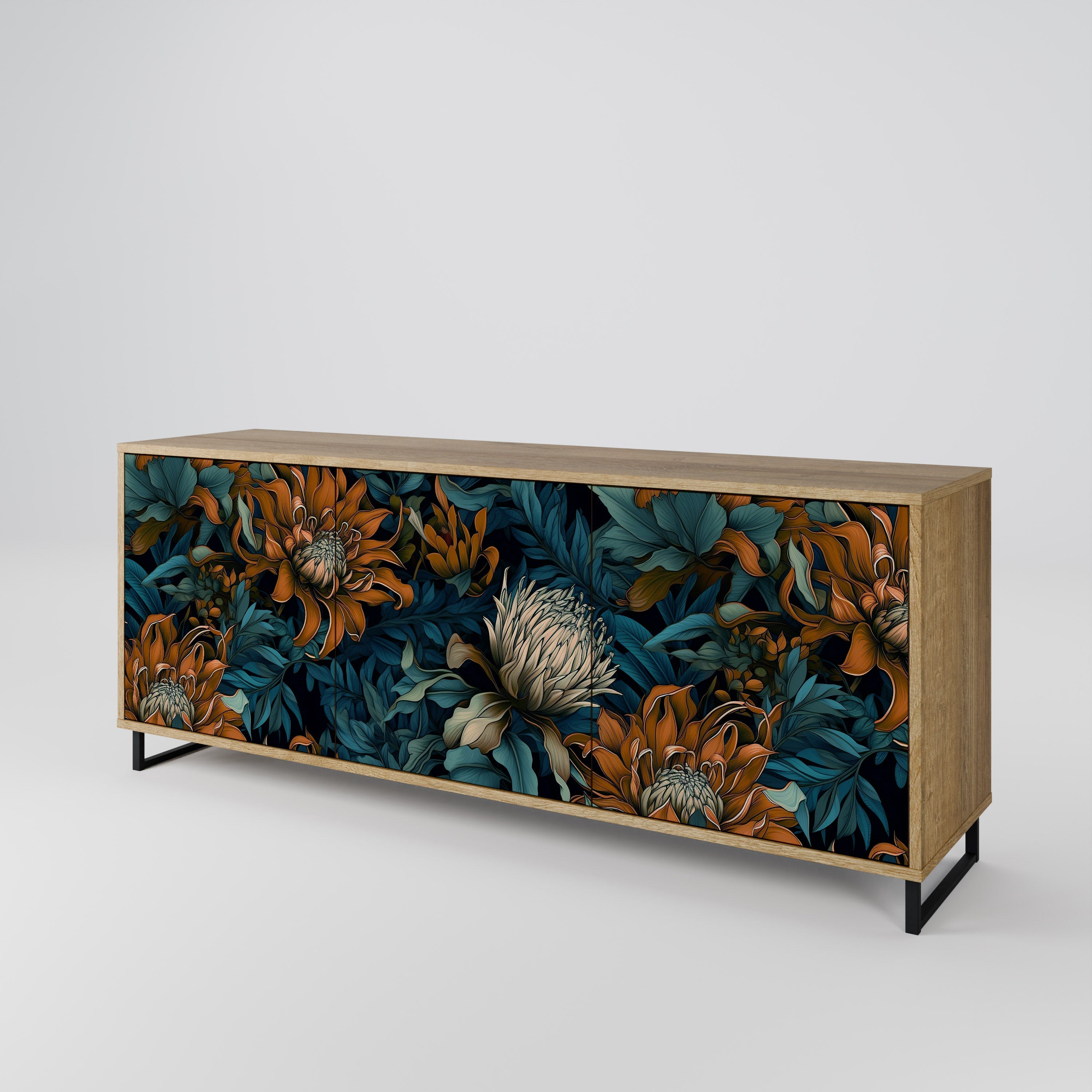MORNING BLOOM 3-türiges Sideboard in Eichenoptik