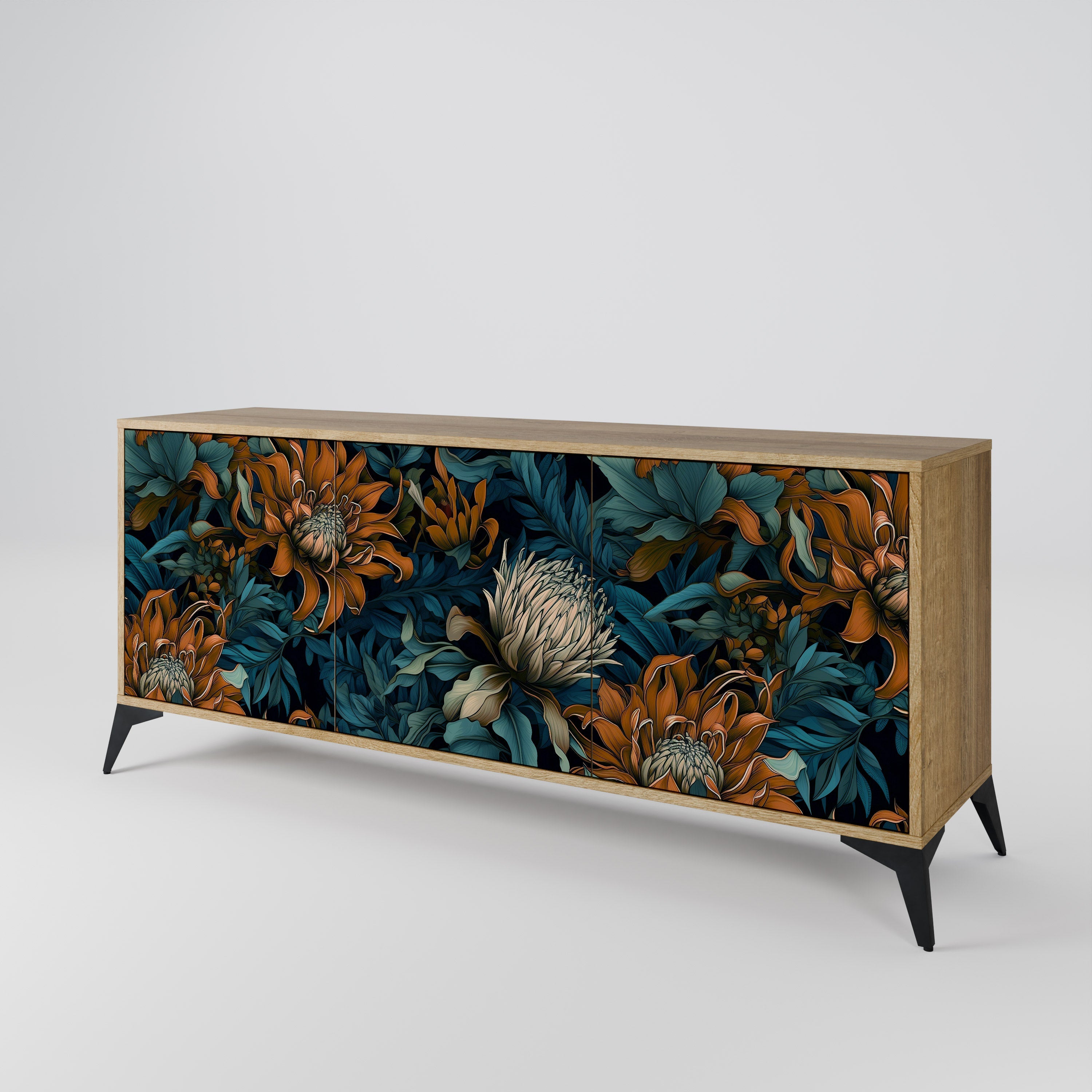 MORNING BLOOM 3-türiges Sideboard in Eichenoptik