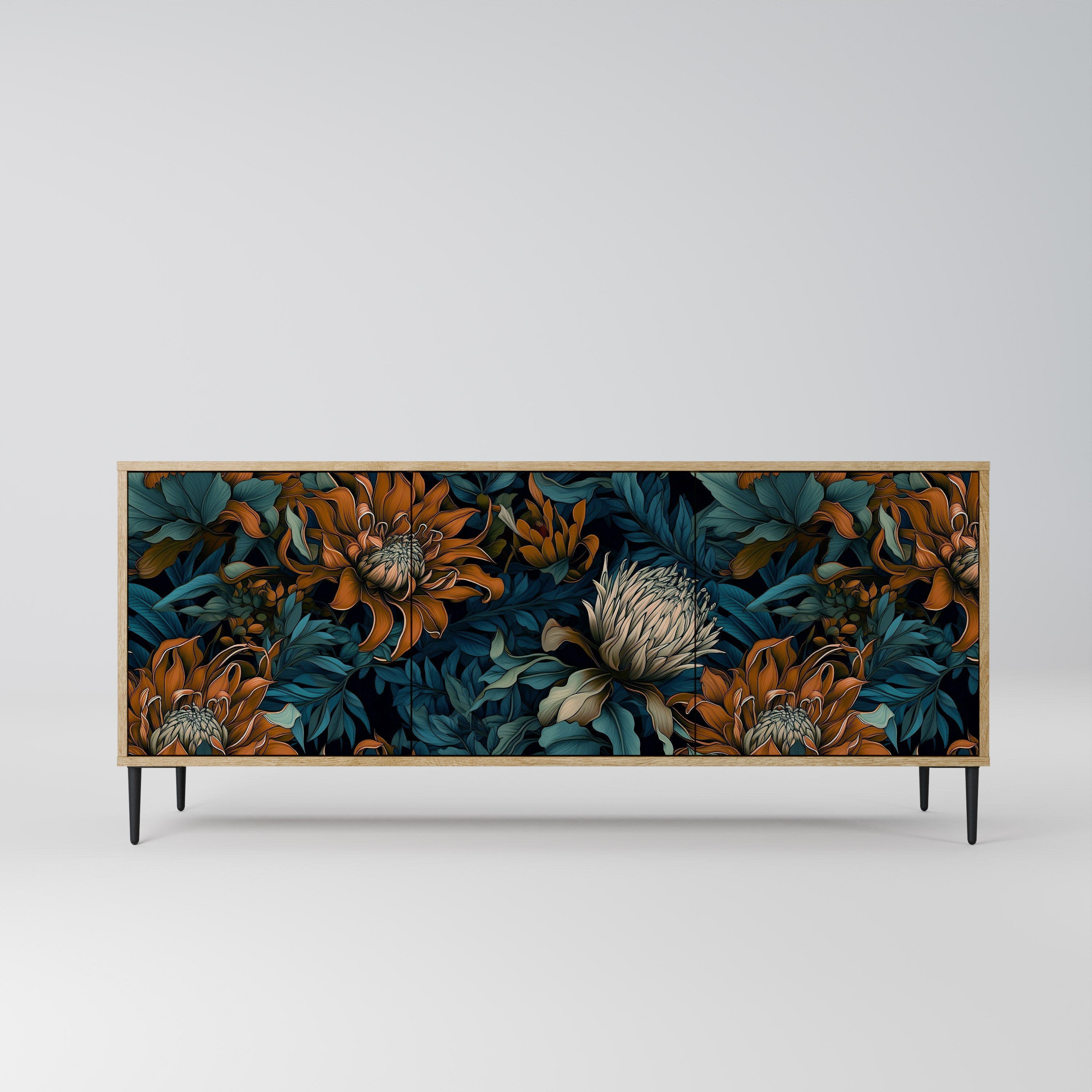 MORNING BLOOM 3-türiges Sideboard in Eichenoptik