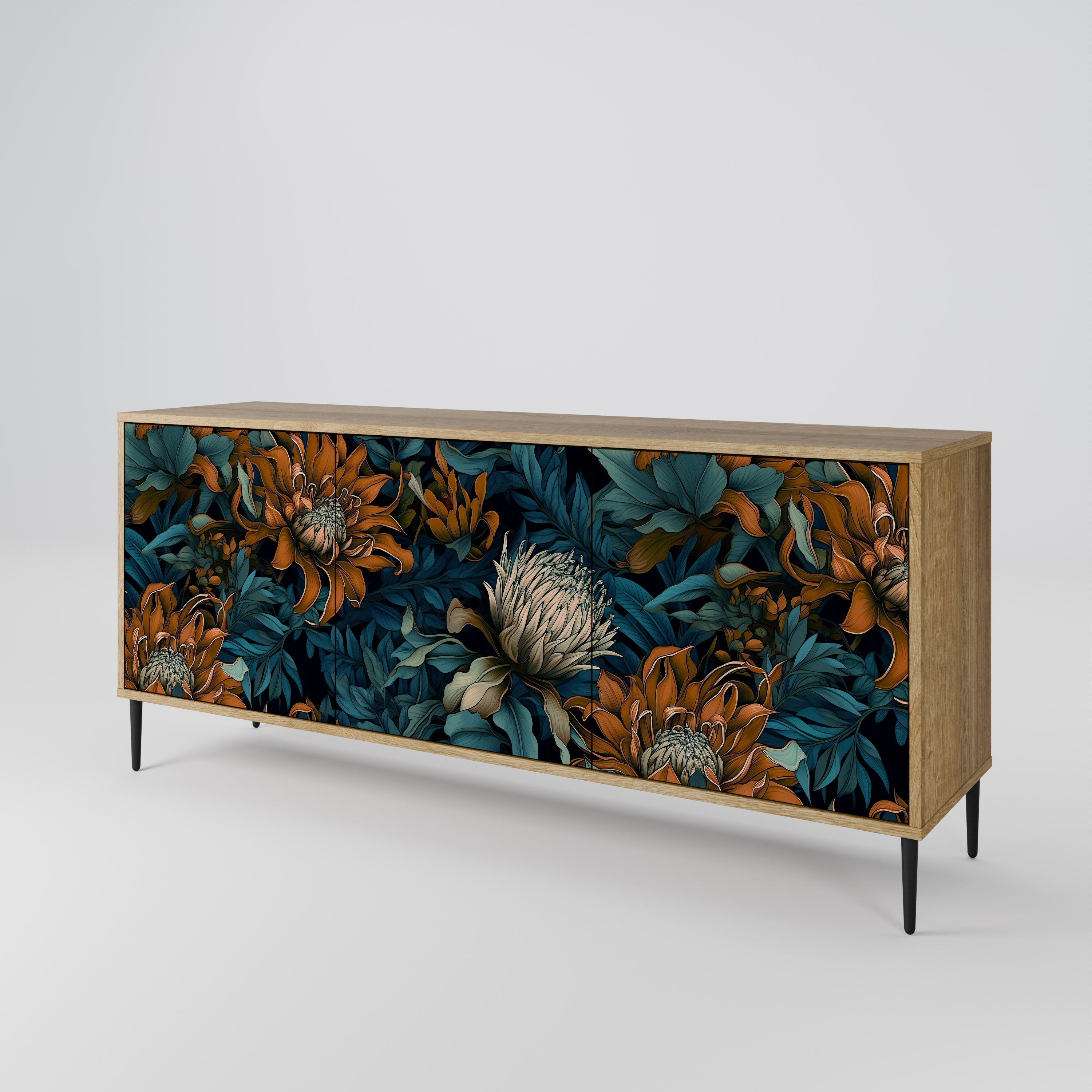 MORNING BLOOM 3-türiges Sideboard in Eichenoptik
