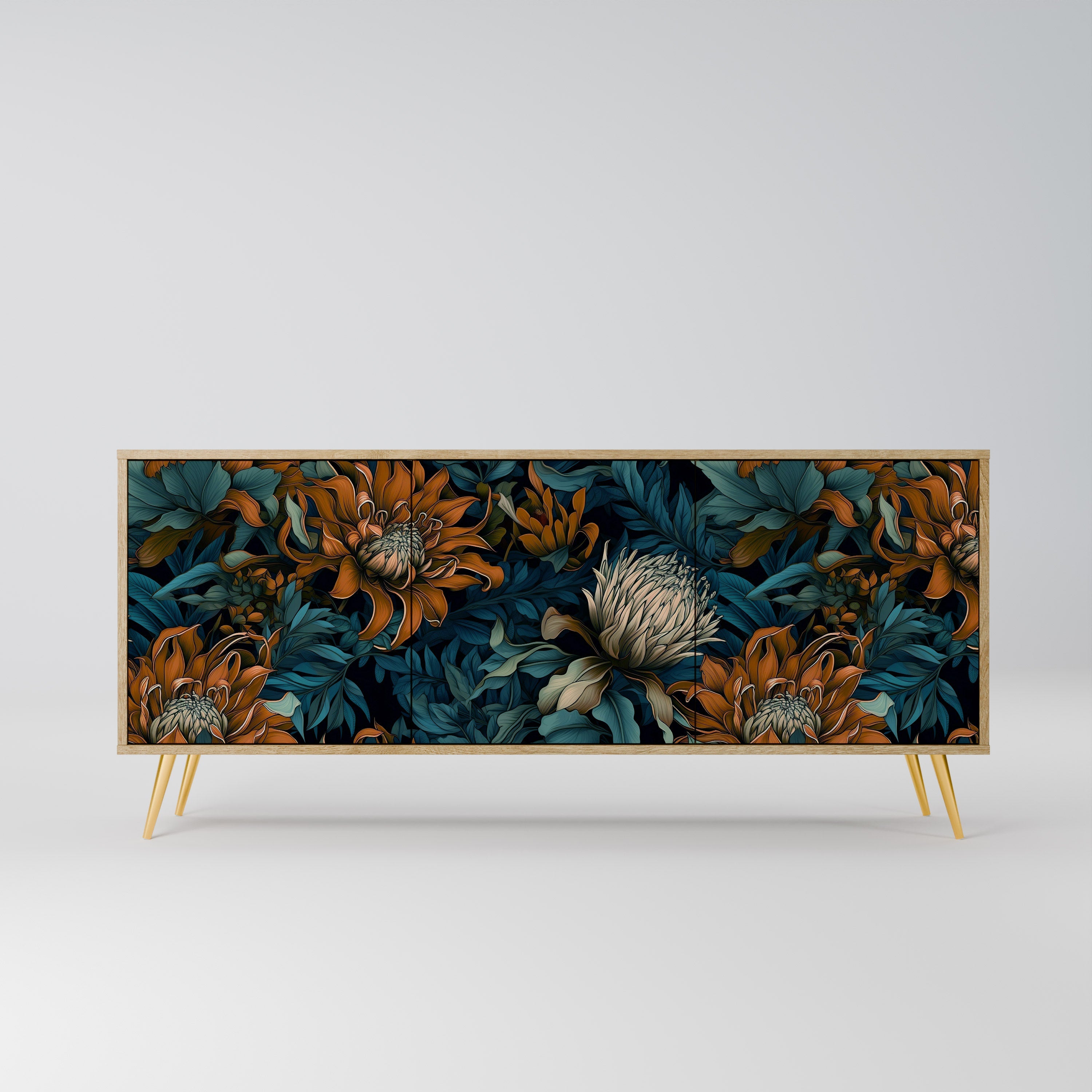 MORNING BLOOM 3-türiges Sideboard in Eichenoptik