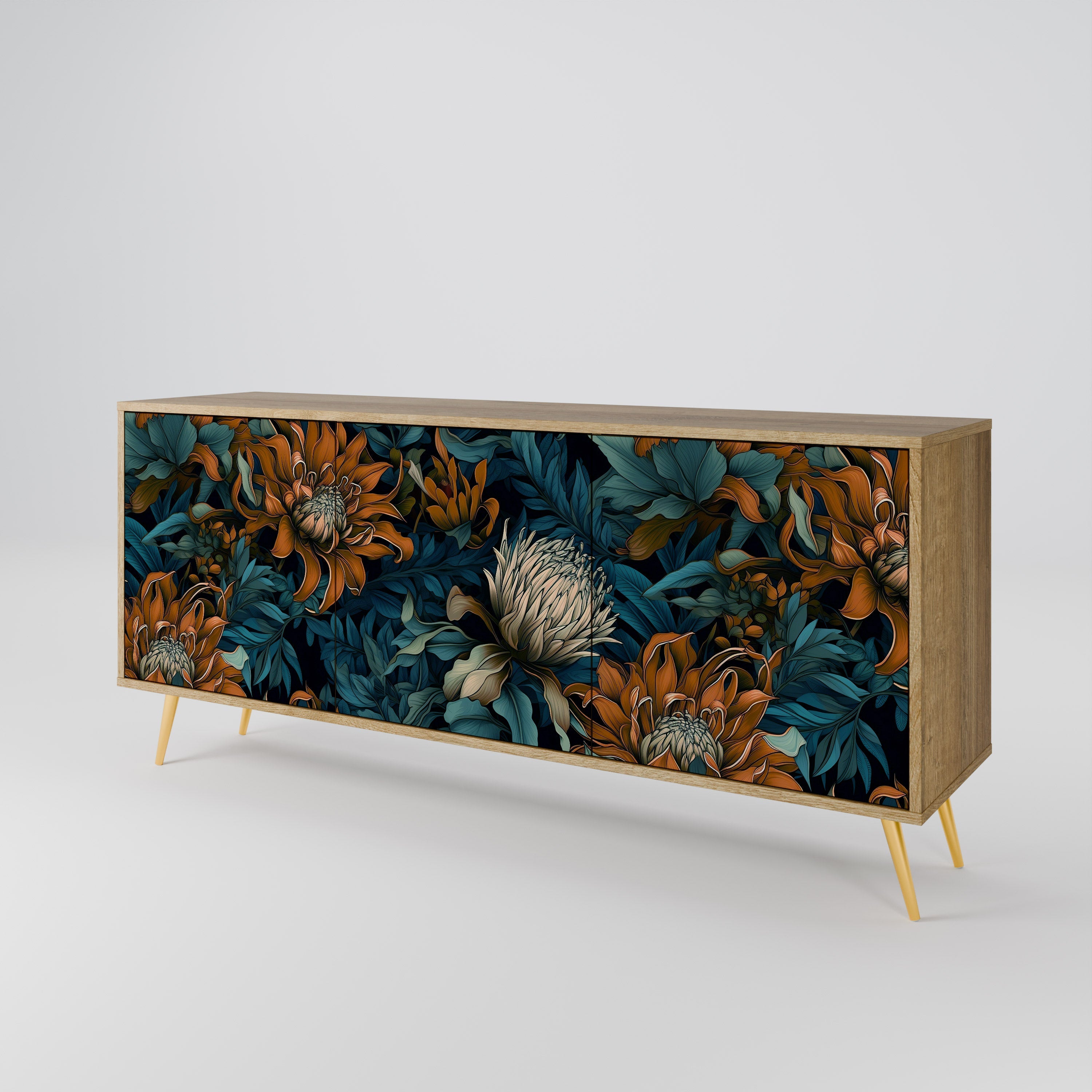 MORNING BLOOM 3-türiges Sideboard in Eichenoptik