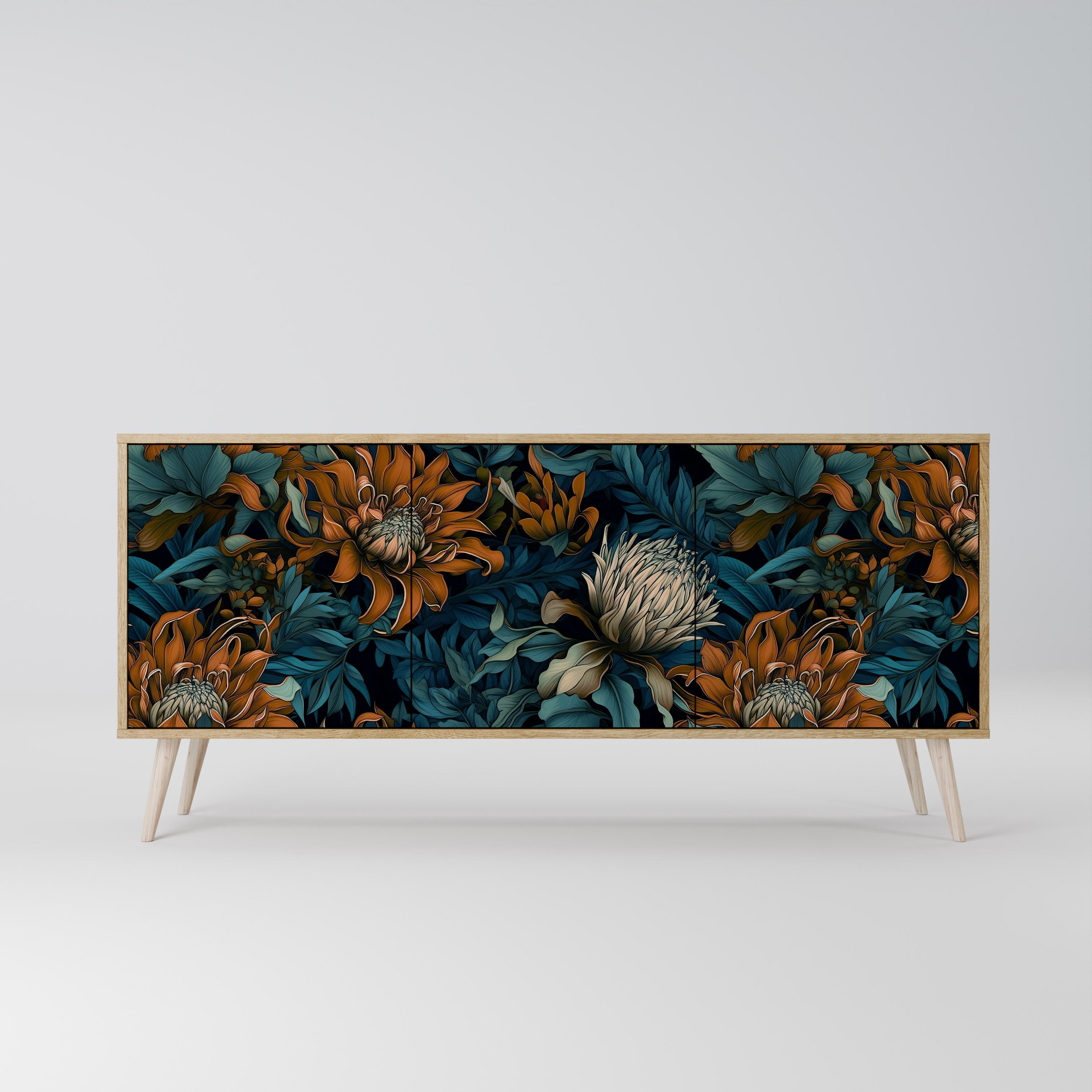 MORNING BLOOM 3-türiges Sideboard in Eichenoptik