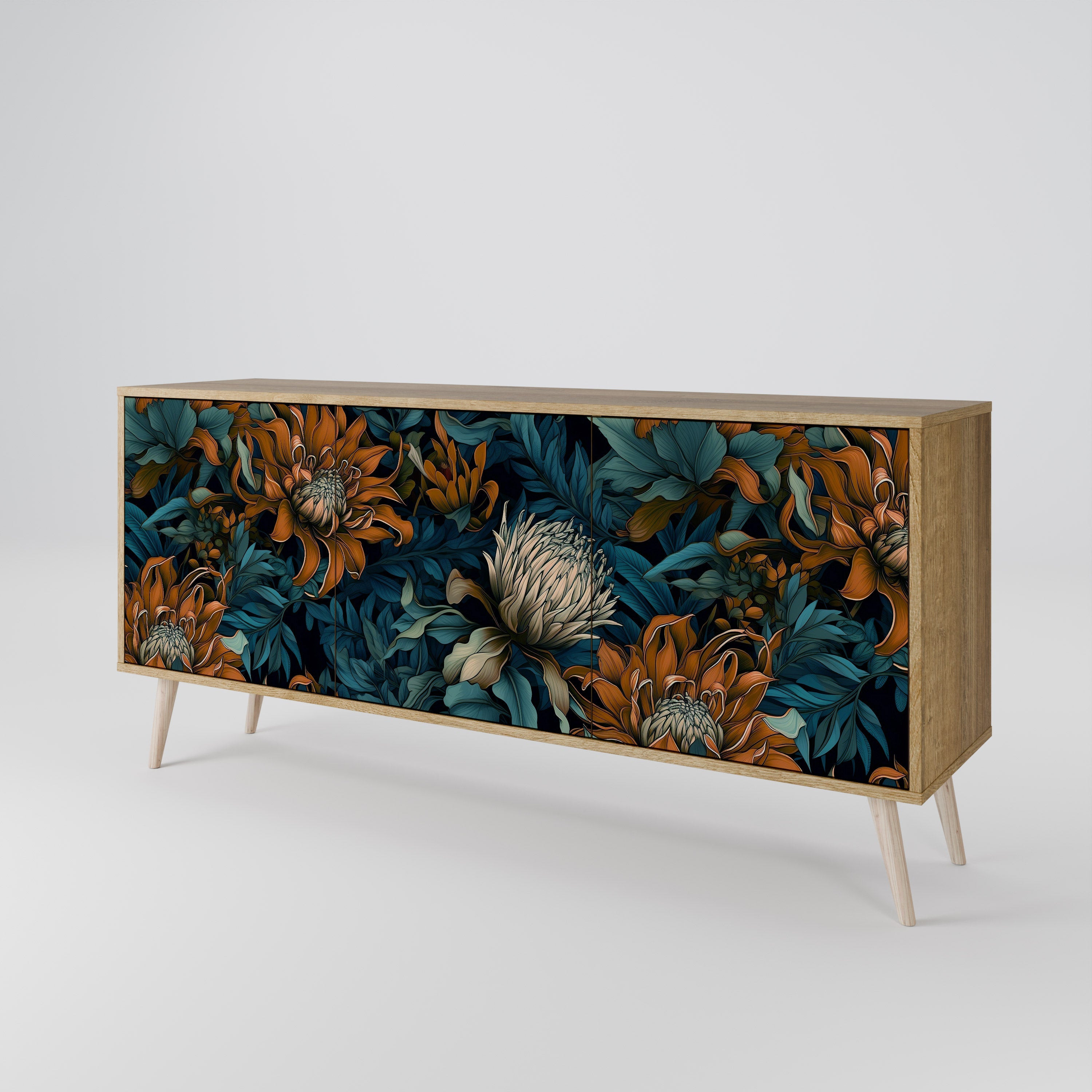 MORNING BLOOM 3-türiges Sideboard in Eichenoptik