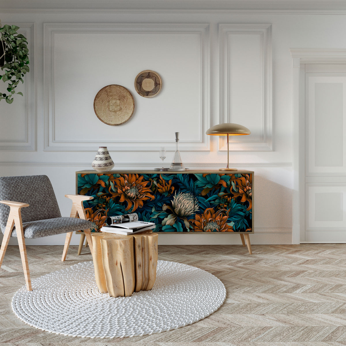MORNING BLOOM 3-türiges Sideboard