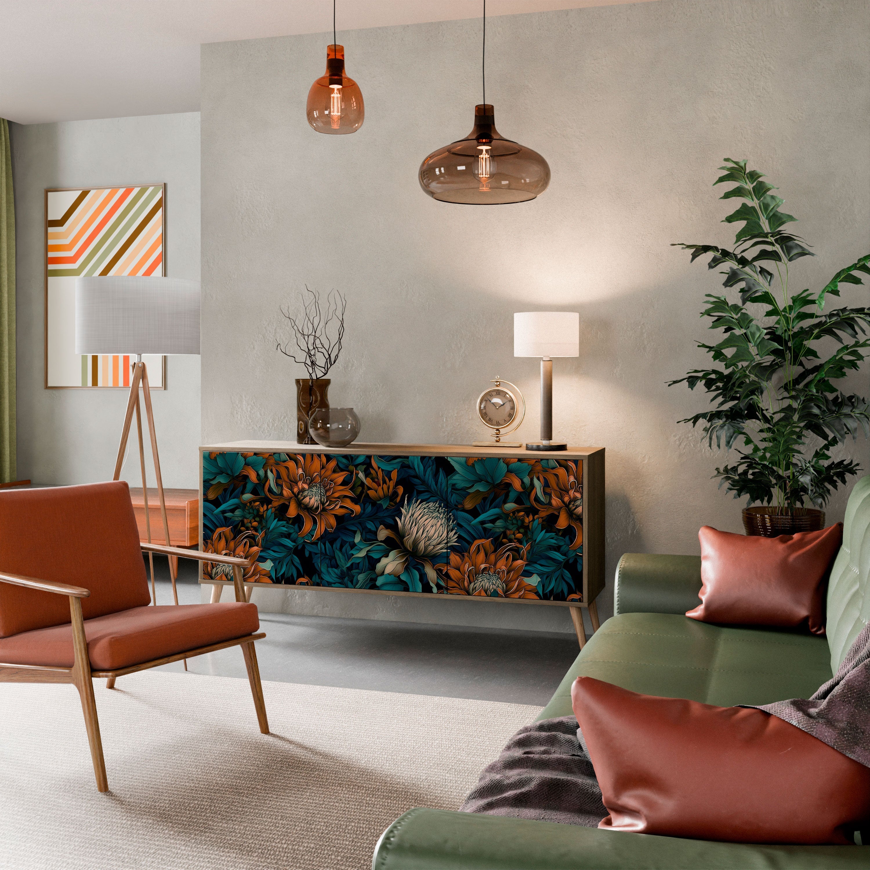 MORNING BLOOM 3-türiges Sideboard in Eichenoptik