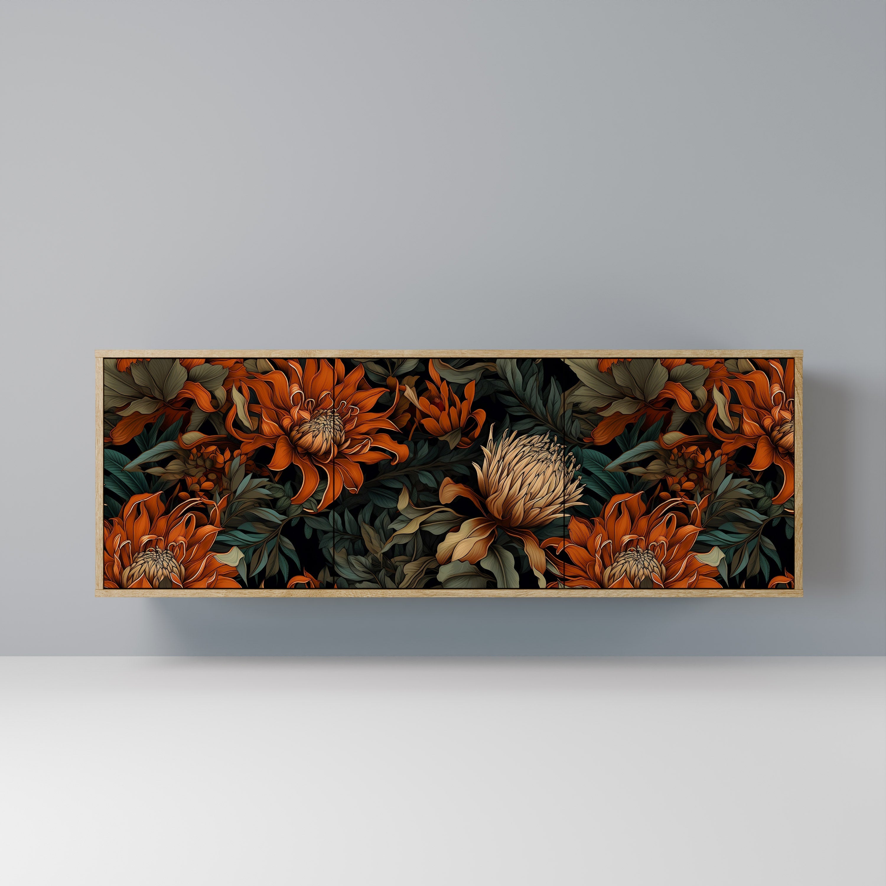 DAWN BLOOM 3-türiges Sideboard in Eichenoptik