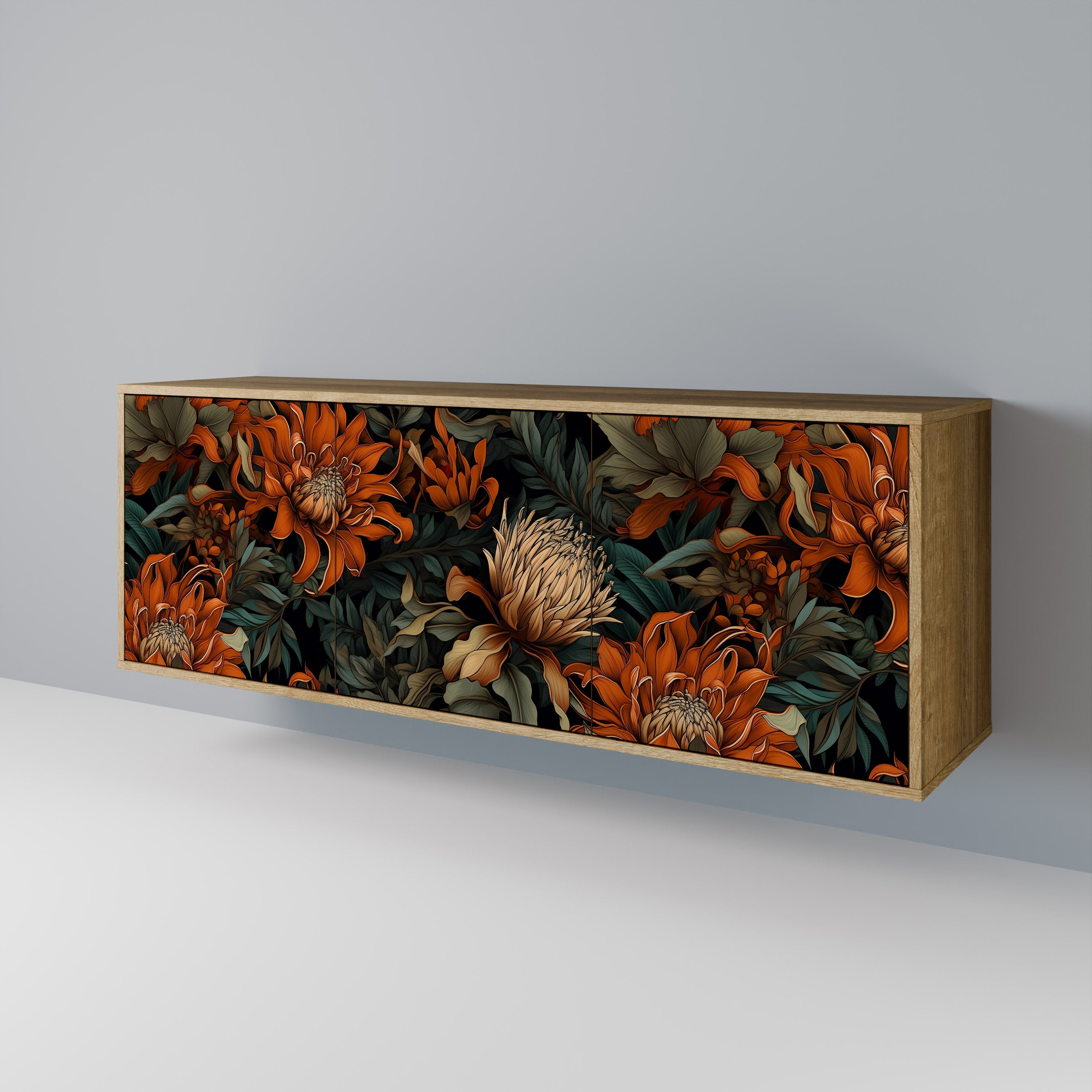 DAWN BLOOM 3-türiges Sideboard in Eichenoptik