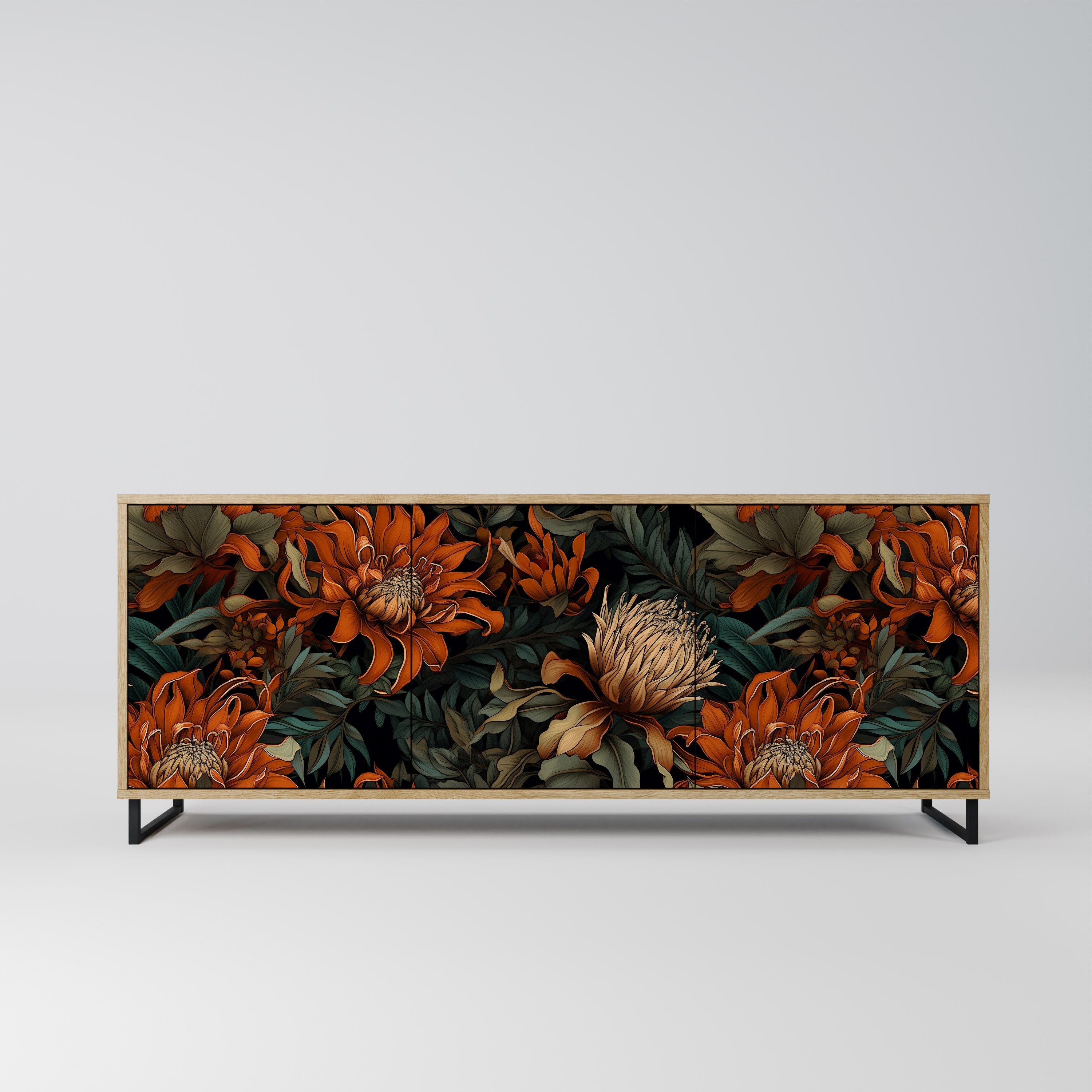 DAWN BLOOM 3-türiges Sideboard in Eichenoptik