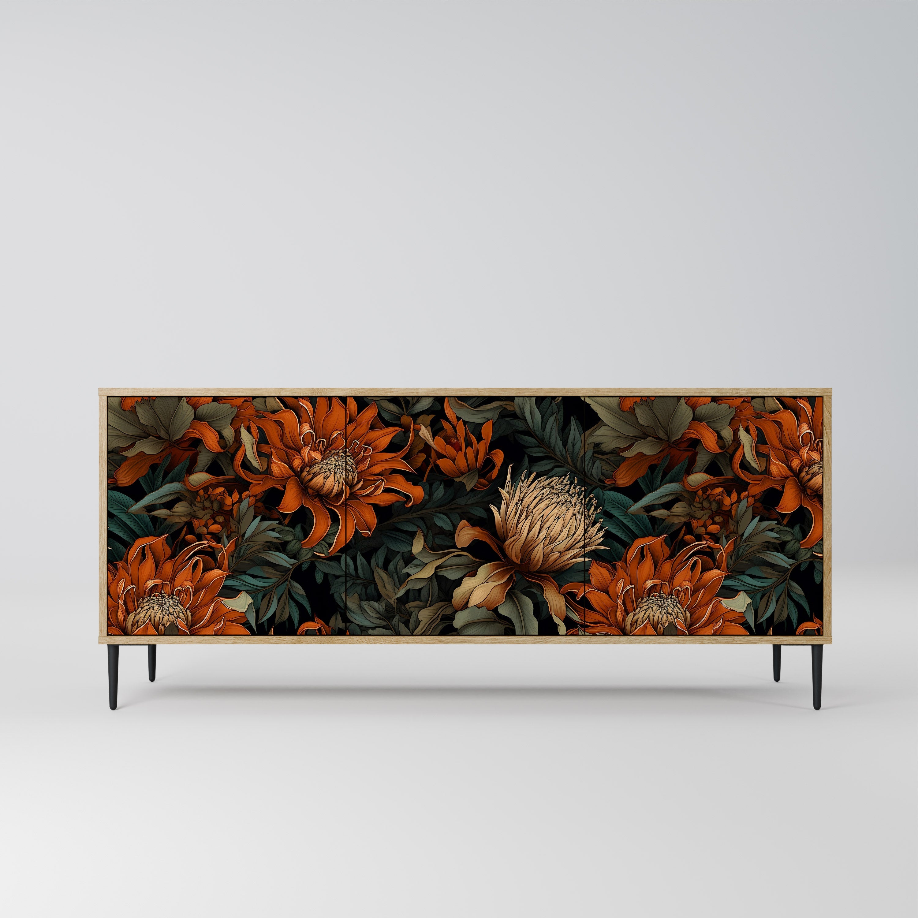 DAWN BLOOM 3-türiges Sideboard in Eichenoptik