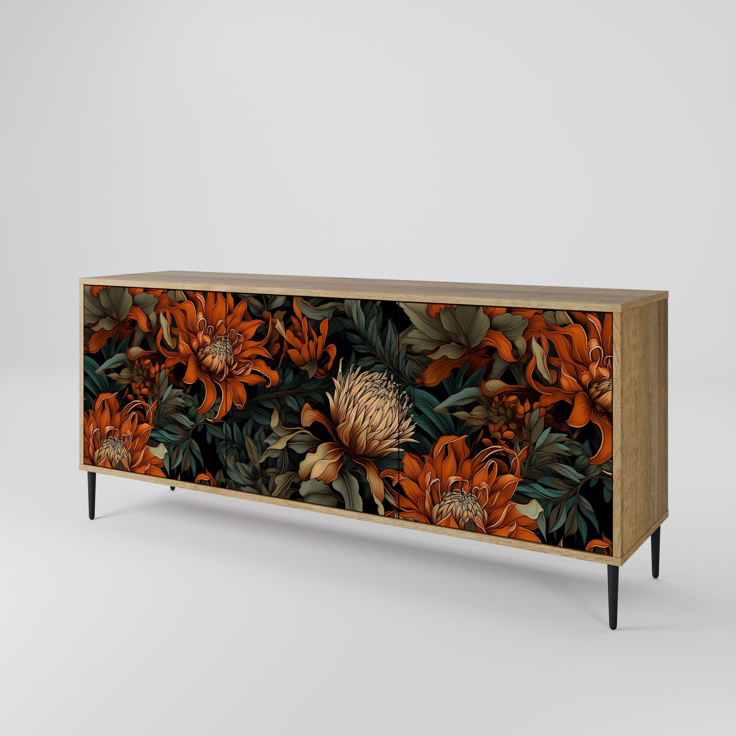 DAWN BLOOM 3-türiges Sideboard in Eichenoptik
