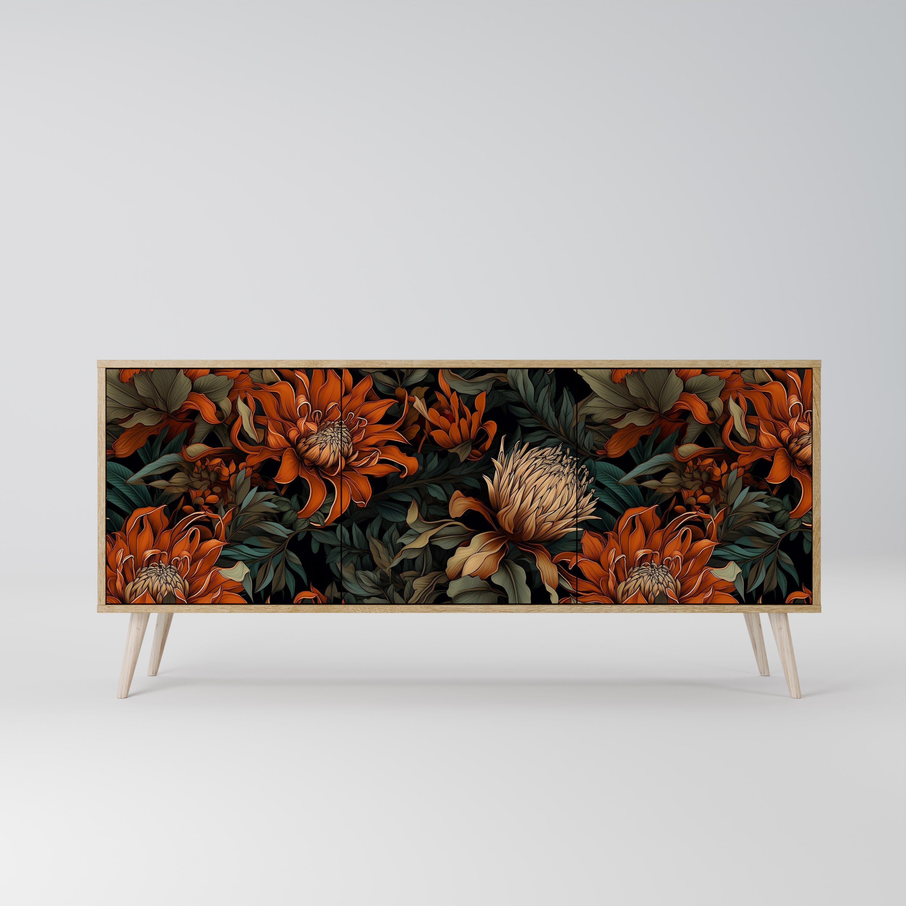 DAWN BLOOM 3-türiges Sideboard in Eichenoptik