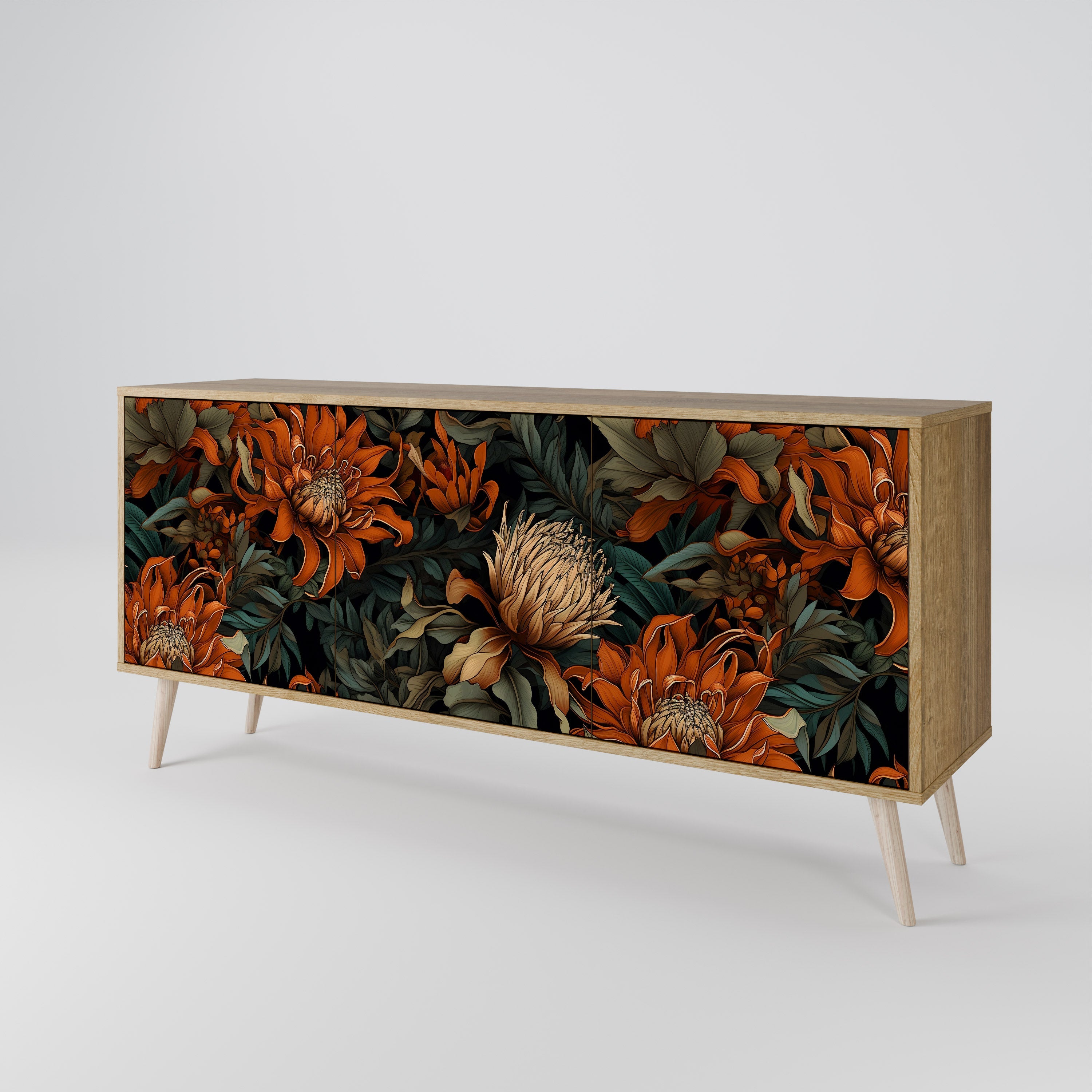 DAWN BLOOM 3-türiges Sideboard in Eichenoptik