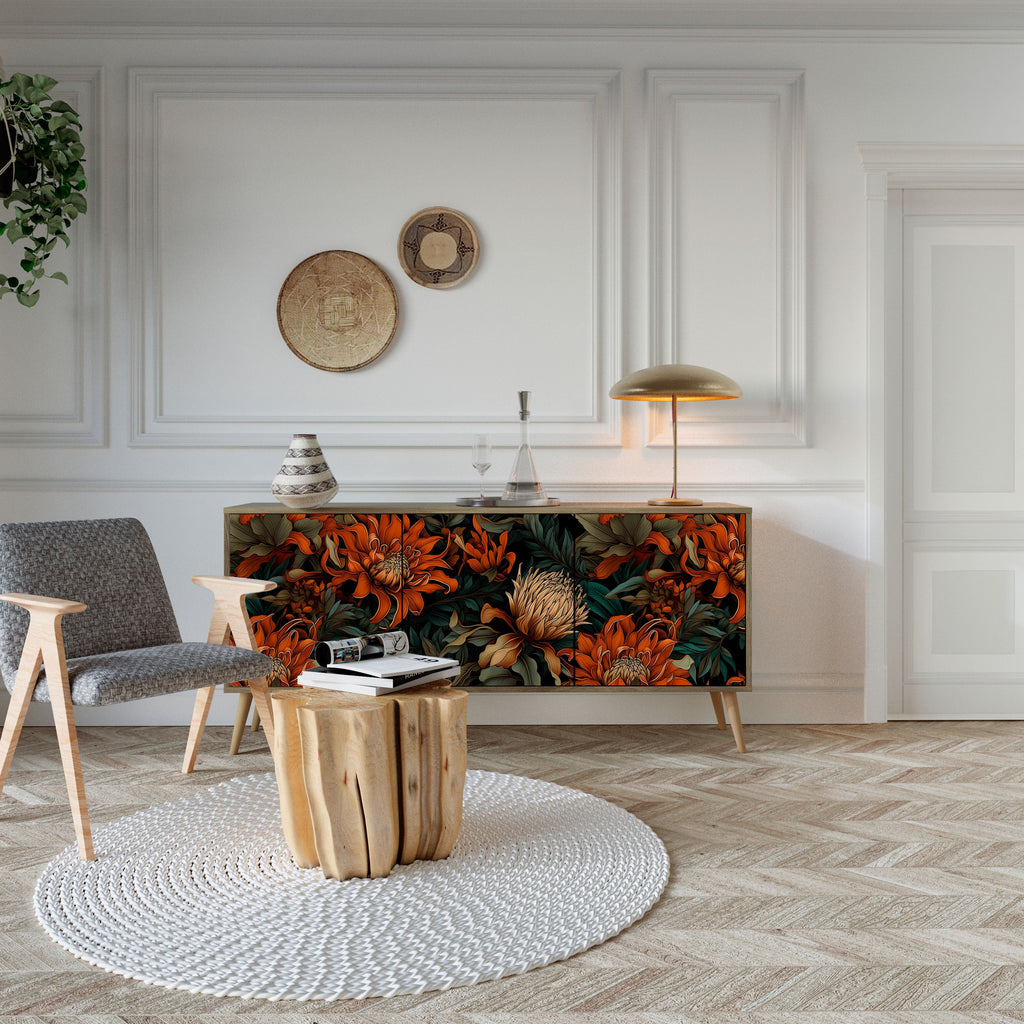 DAWN BLOOM 3-türiges Sideboard in Eichenoptik