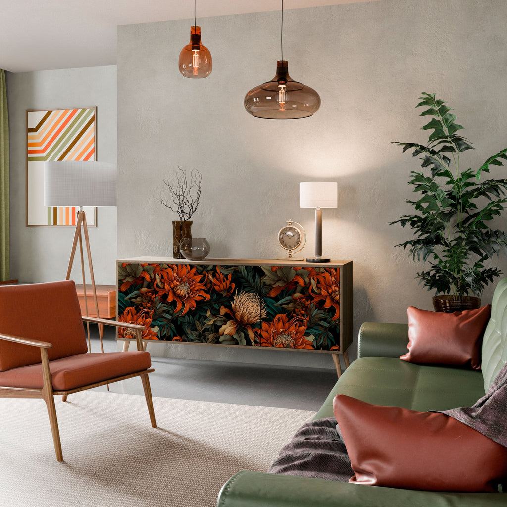 DAWN BLOOM 3-türiges Sideboard in Eichenoptik