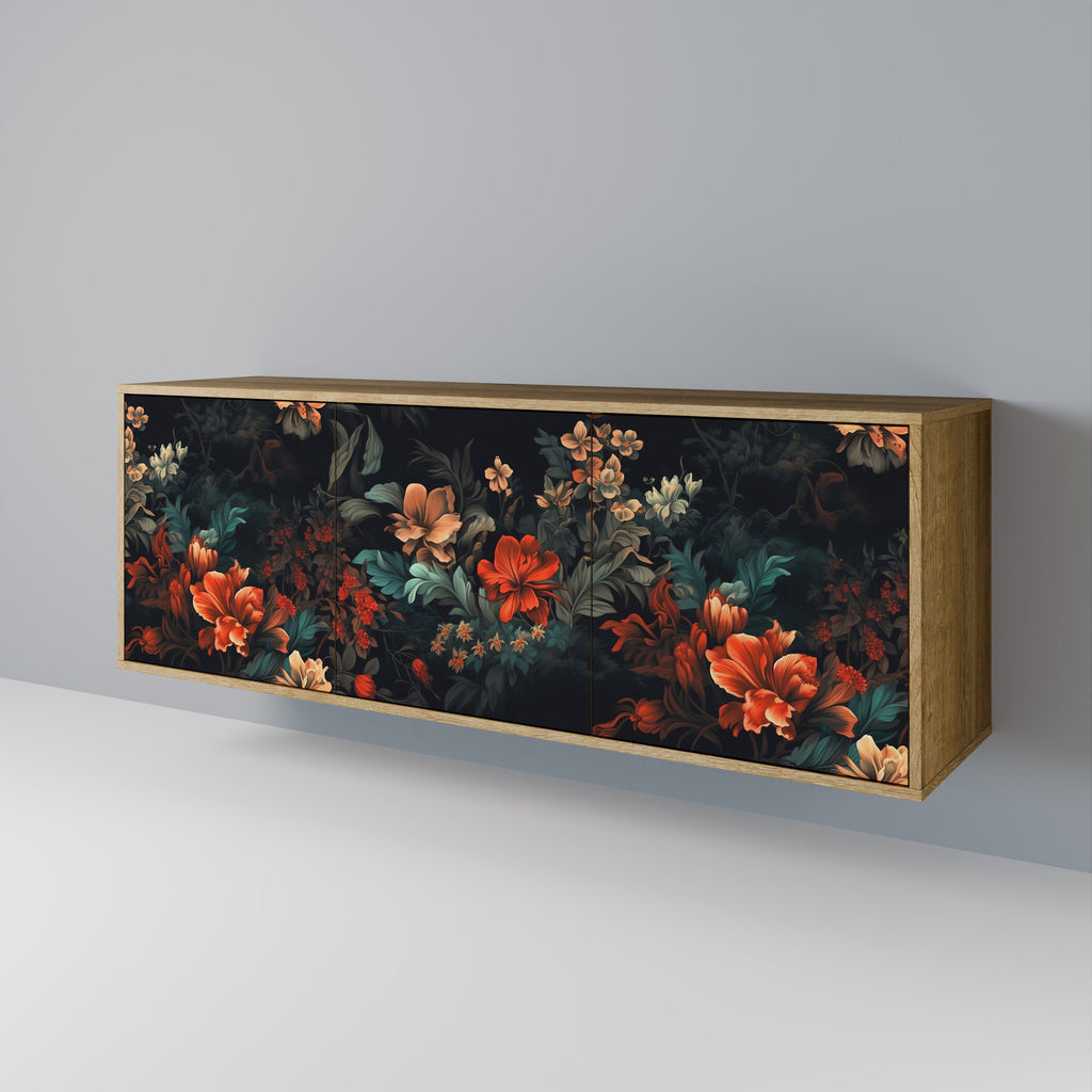 IMAGINARY BLOSSOM Sideboard mit 3 Türen in Eichenoptik