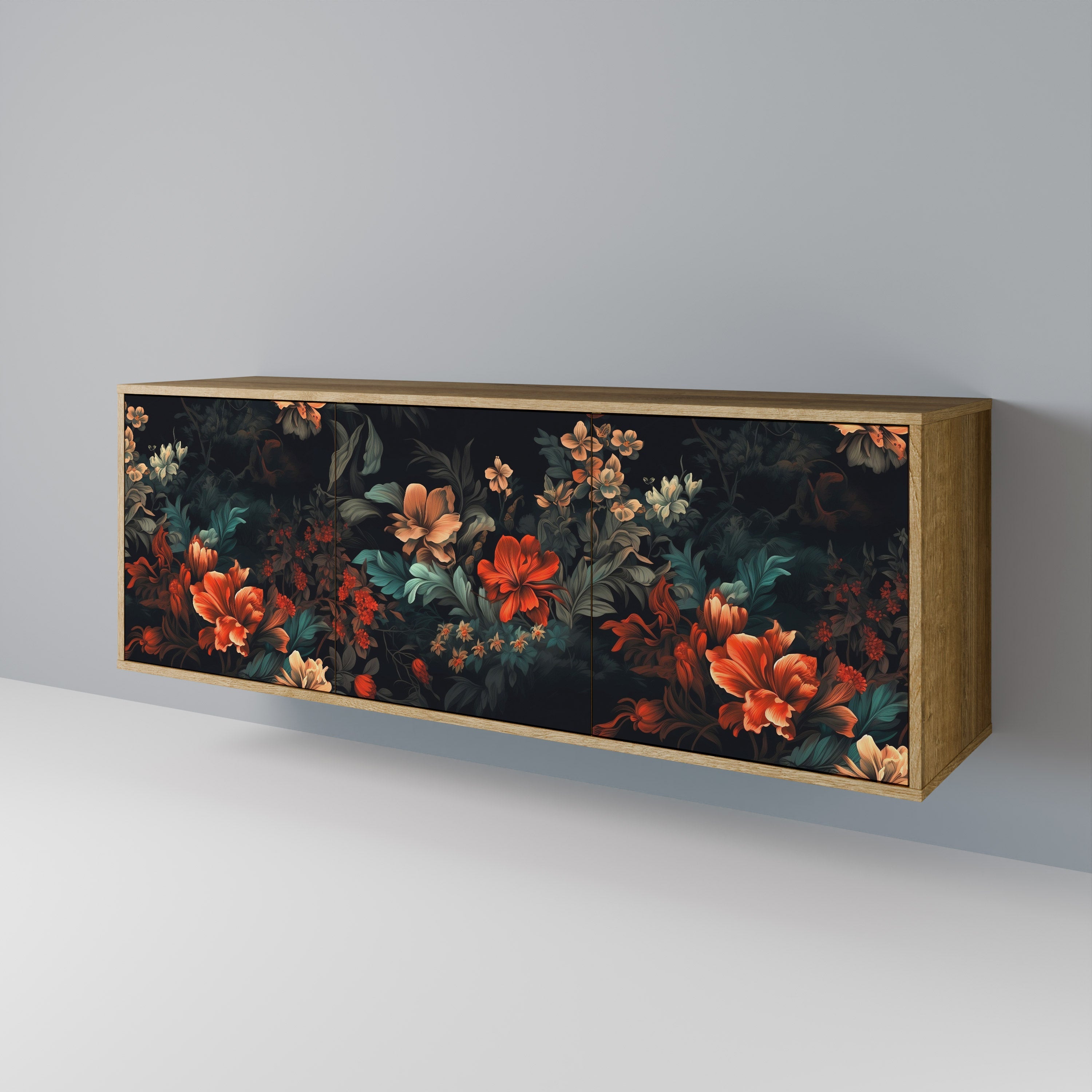 IMAGINARY BLOSSOM Sideboard mit 3 Türen in Eichenoptik