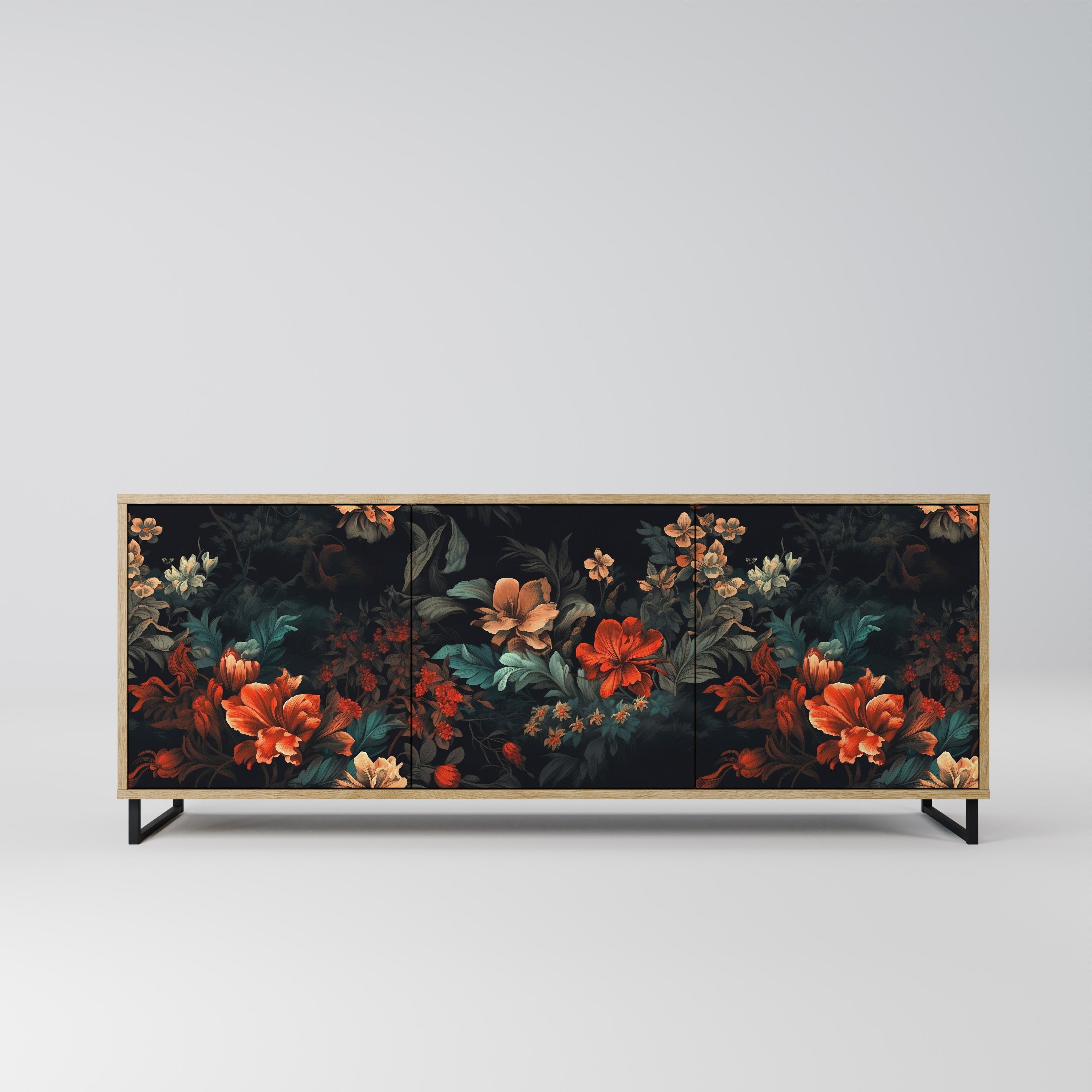 IMAGINARY BLOSSOM Sideboard mit 3 Türen in Eichenoptik